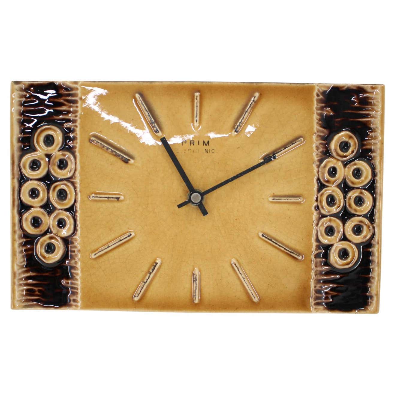 Prim Clock Mid Century Ceramicl Wall Clock by PRIM, Czechoslovakia, 1960s For Sale ...