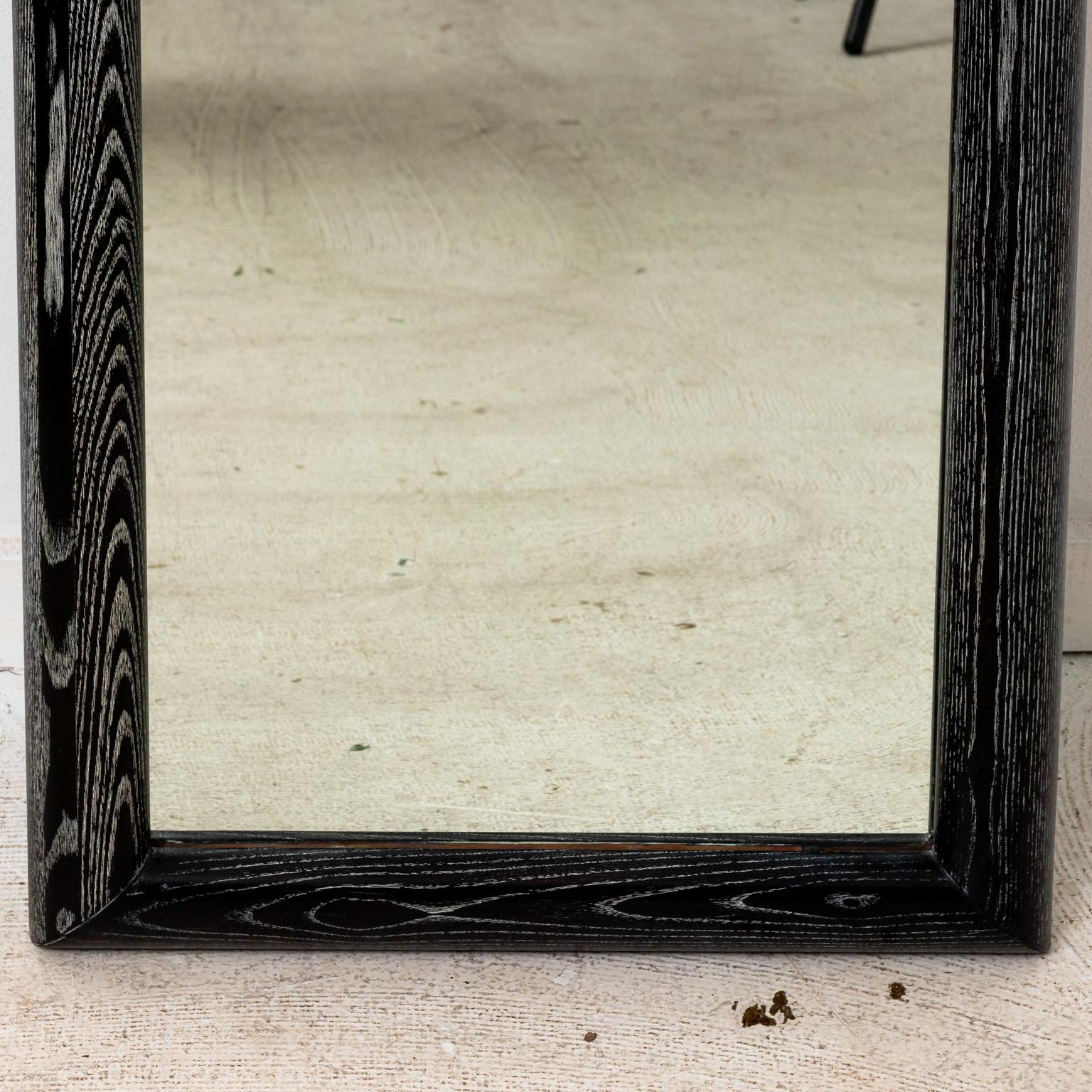 20th Century Mid-Century Cerused Framed Wall Mirror For Sale