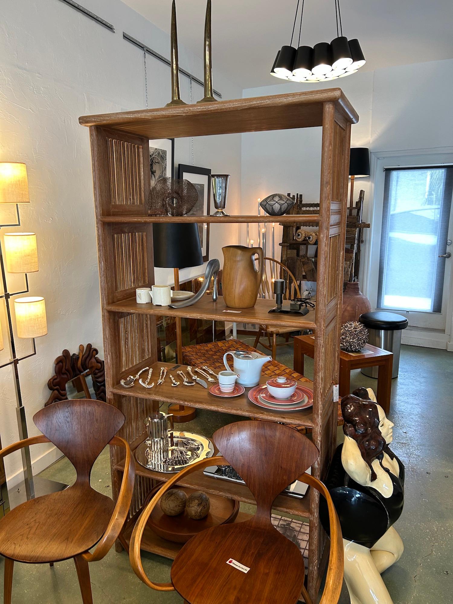 Mid-Century Cerused Oak Bookcase or Etagere, 1950s For Sale 1