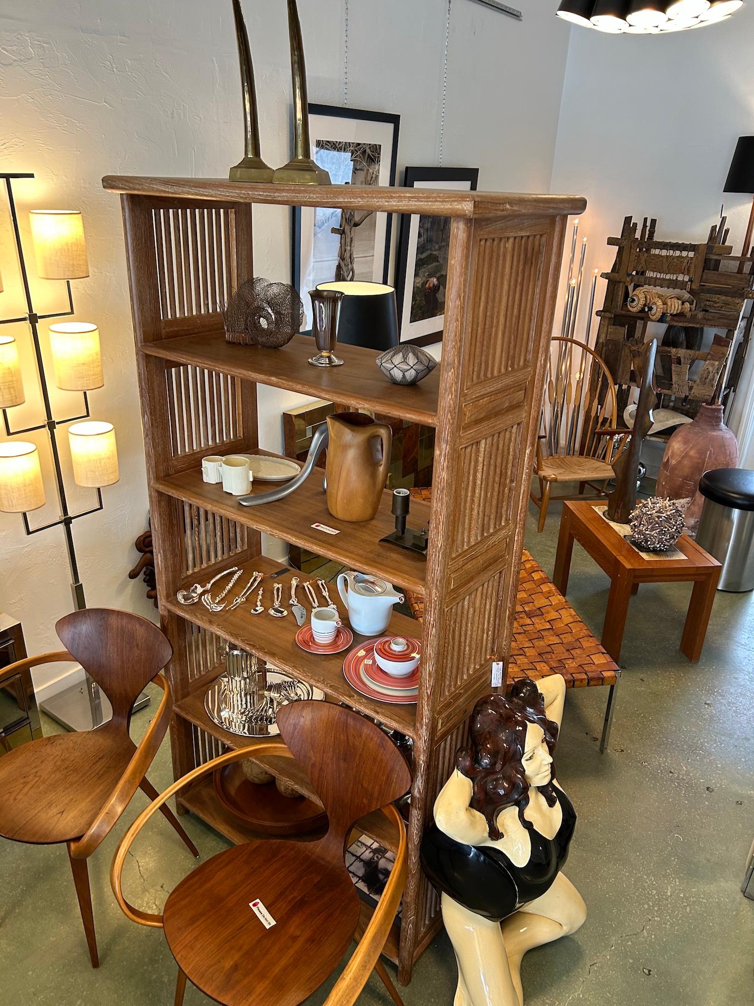 Mid-Century Cerused Oak Bookcase or Etagere, 1950s For Sale 2