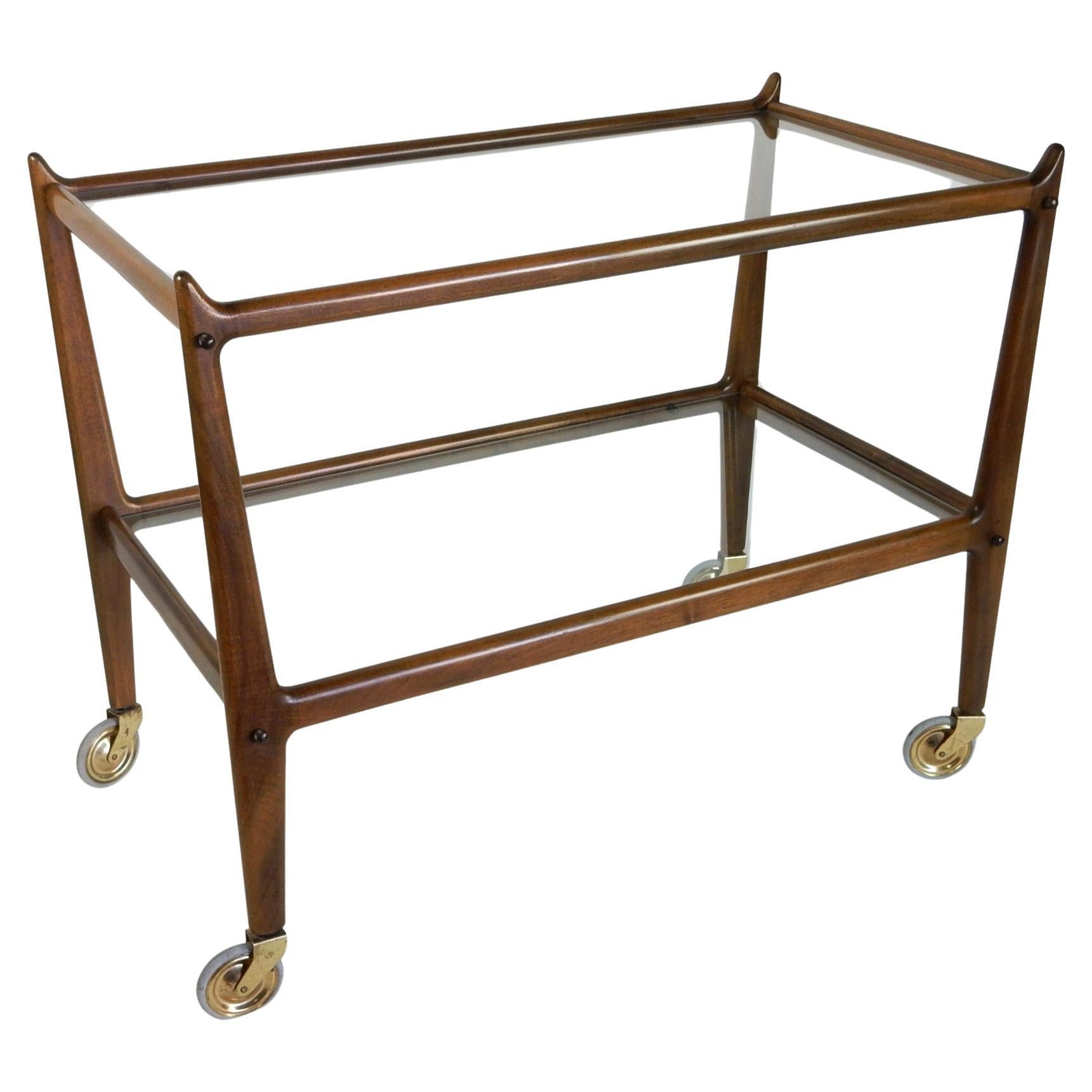 Mid-Century Cesare Lacca design Bar Cart Trolley, Italy For Sale