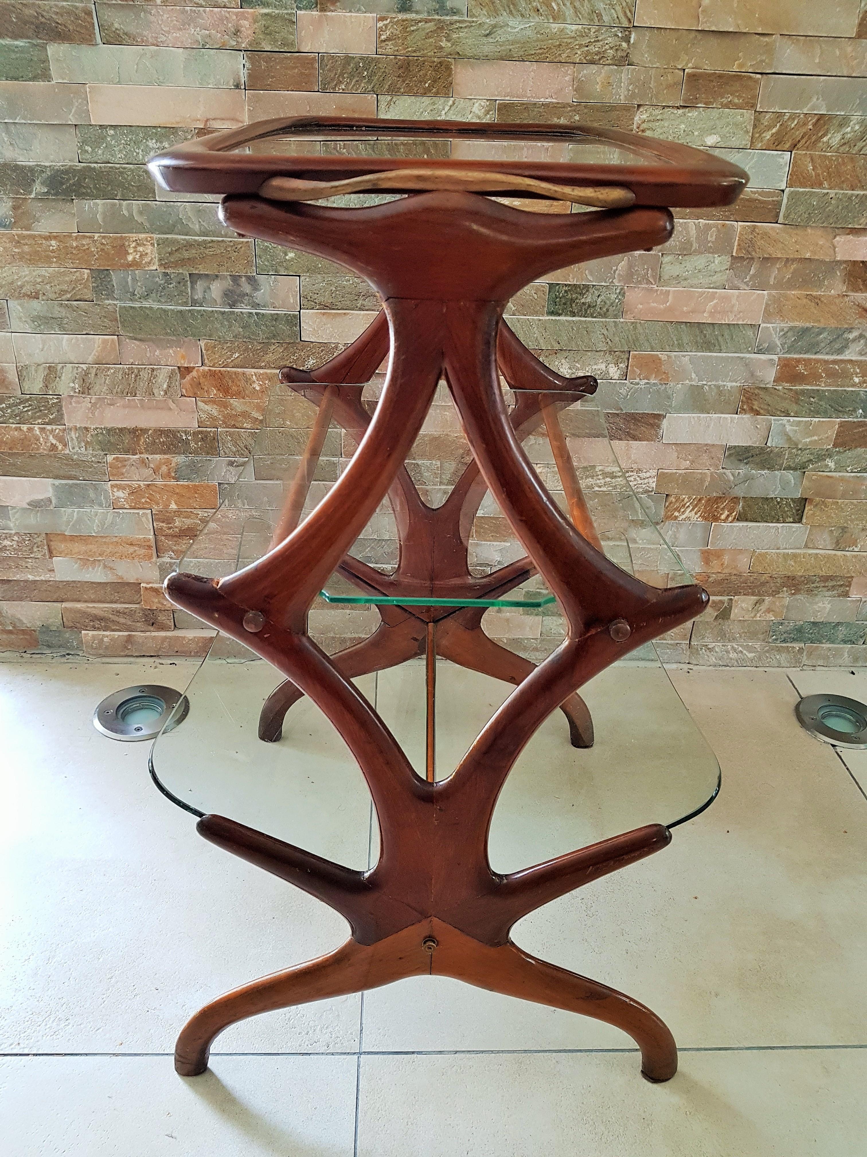 Midcentury Ico Parisi Side Coffee Table, Teak, Italy 1950 For Sale 3