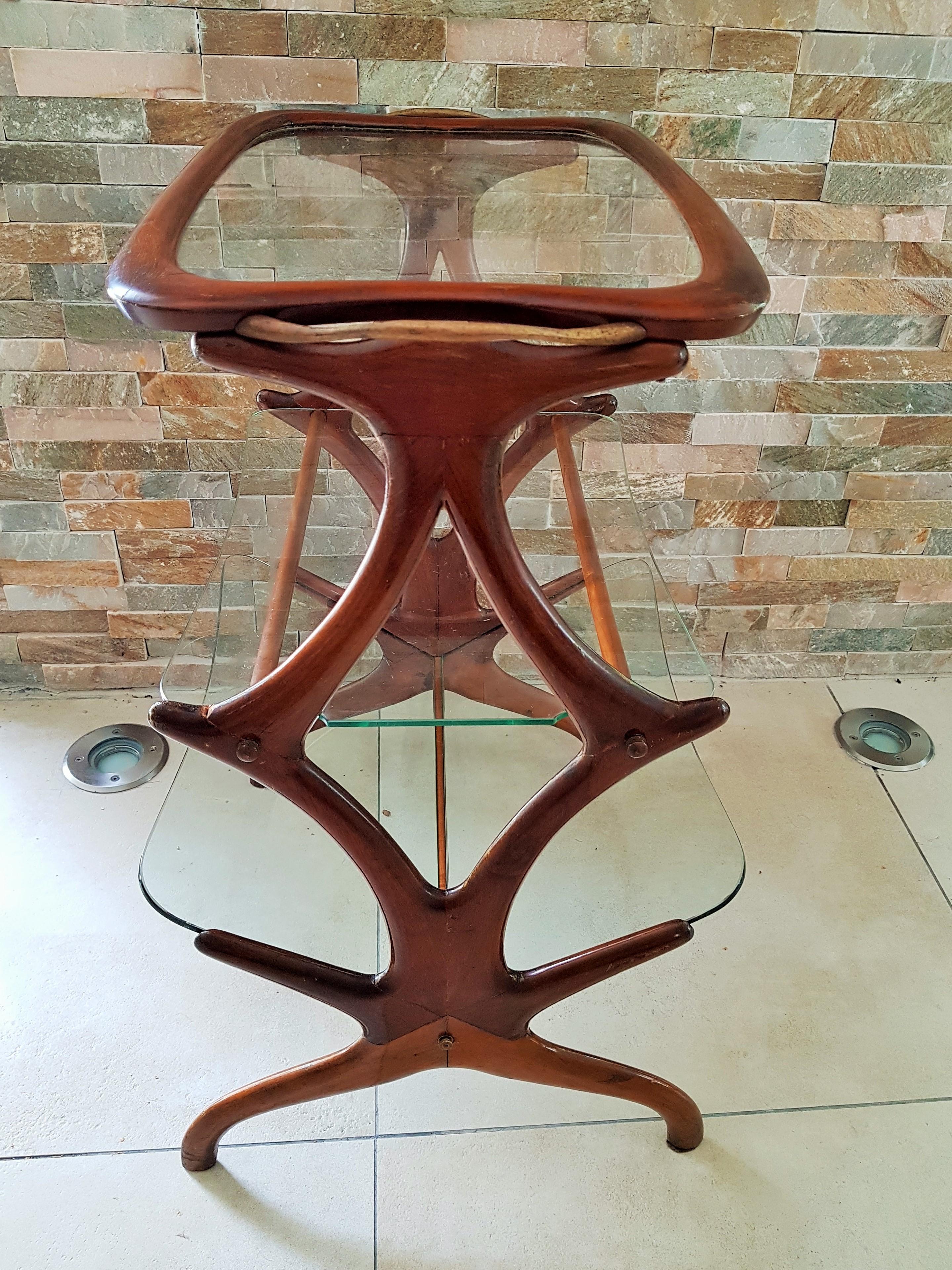 Midcentury Ico Parisi Side Coffee Table, Teak, Italy 1950 For Sale 4