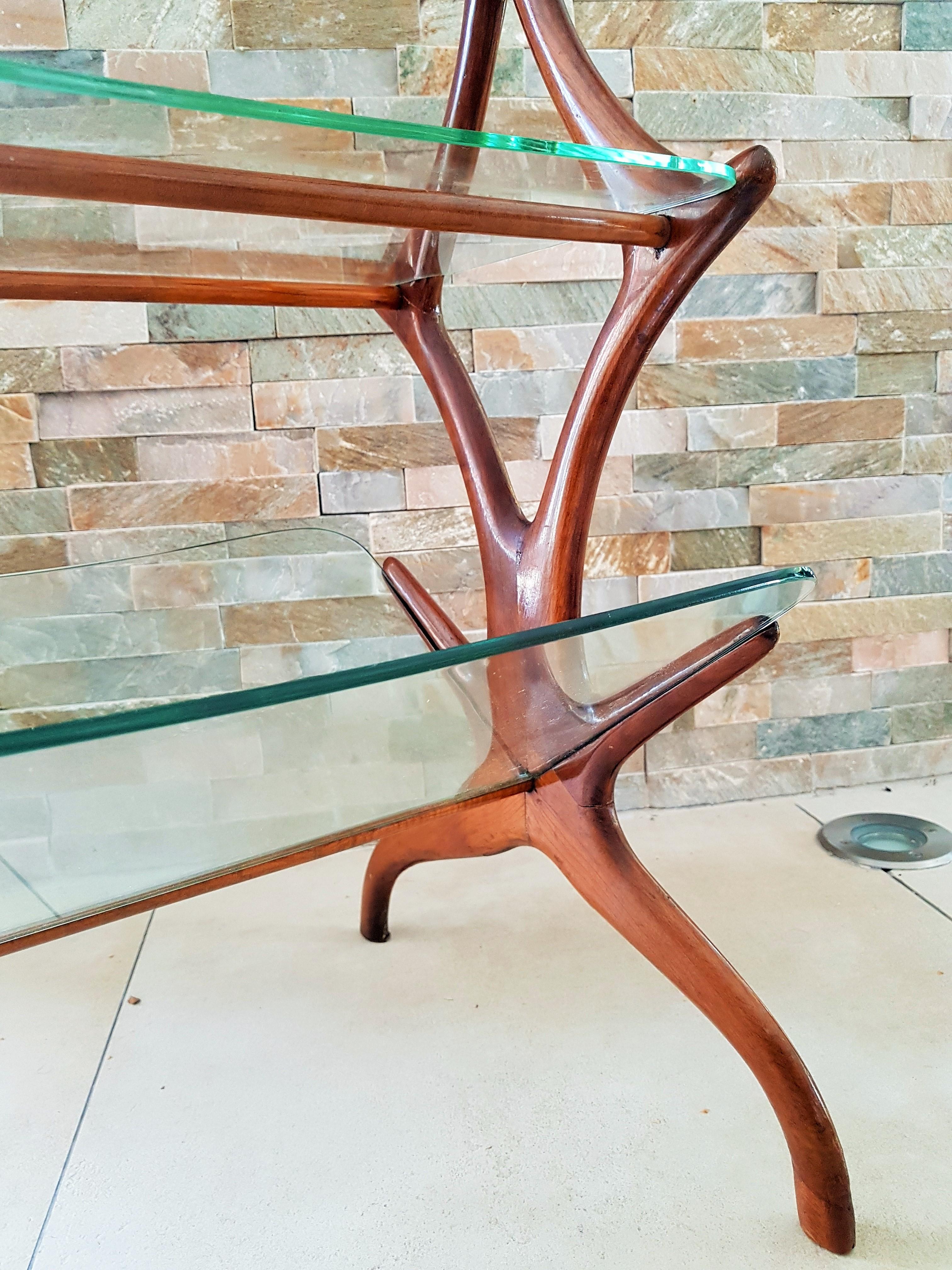 Midcentury Ico Parisi Side Coffee Table, Teak, Italy 1950 For Sale 9
