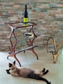 Midcentury Ico Parisi Side Coffee Table, Teak, Italy 1950