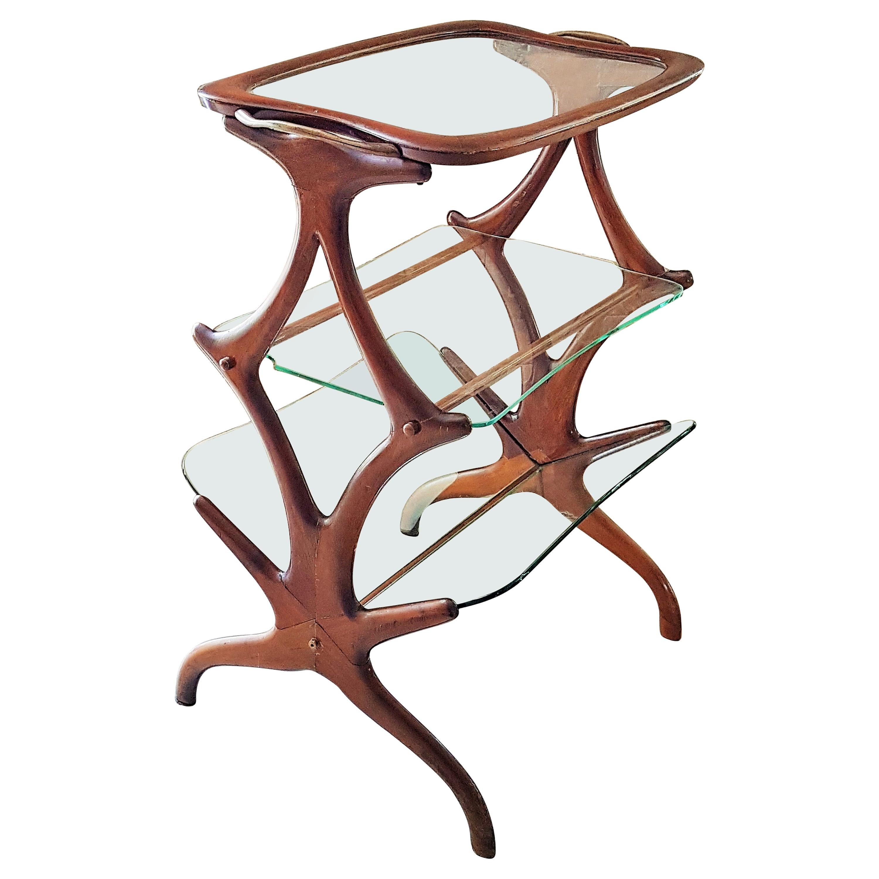 Table basse d'appoint Ico Parisi du milieu du siècle dernier, teck, Italie 1950 en vente