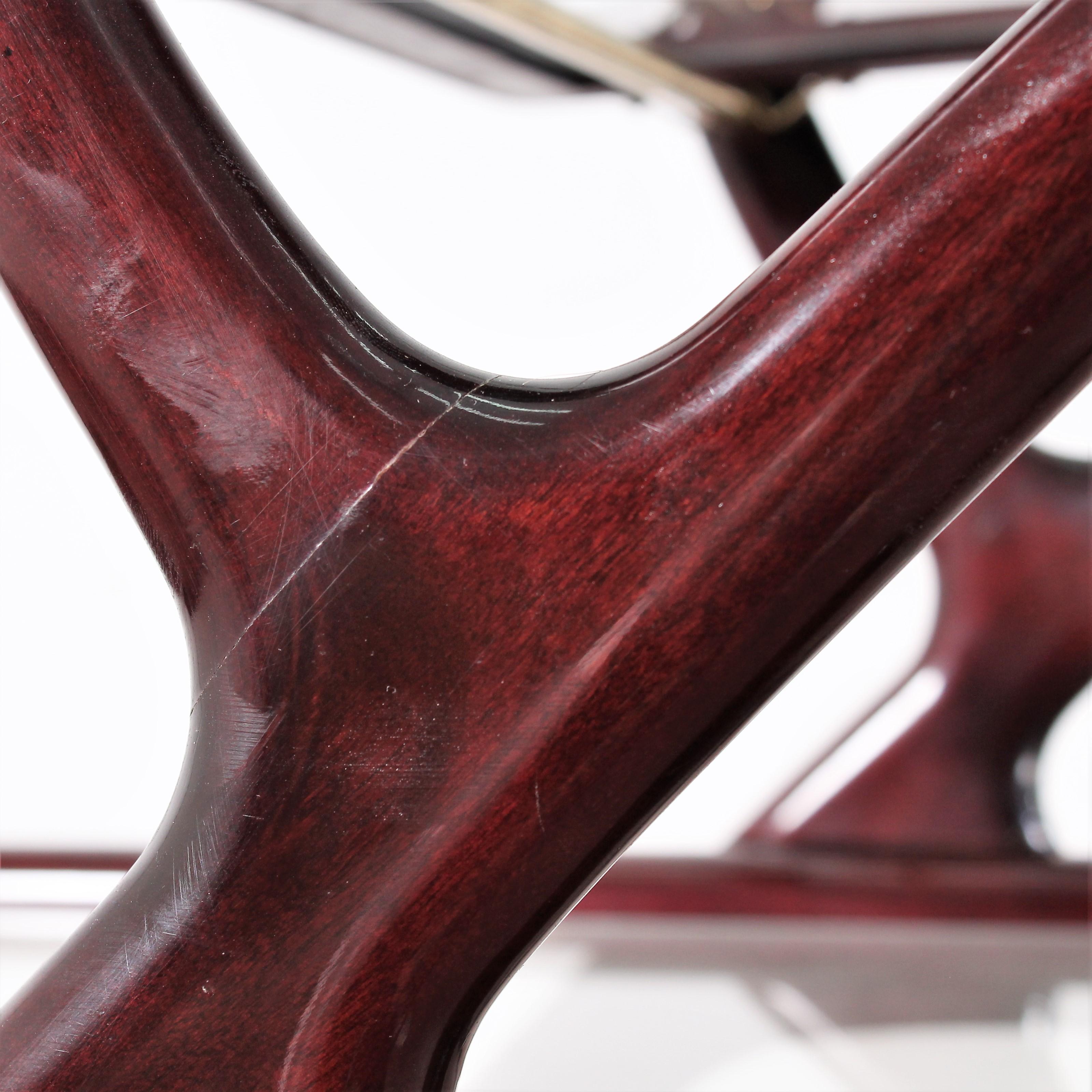 Midcentury Cesare Lacca Vintage Curved Wooden Serving Bar Cart, Italy, 1950s 5
