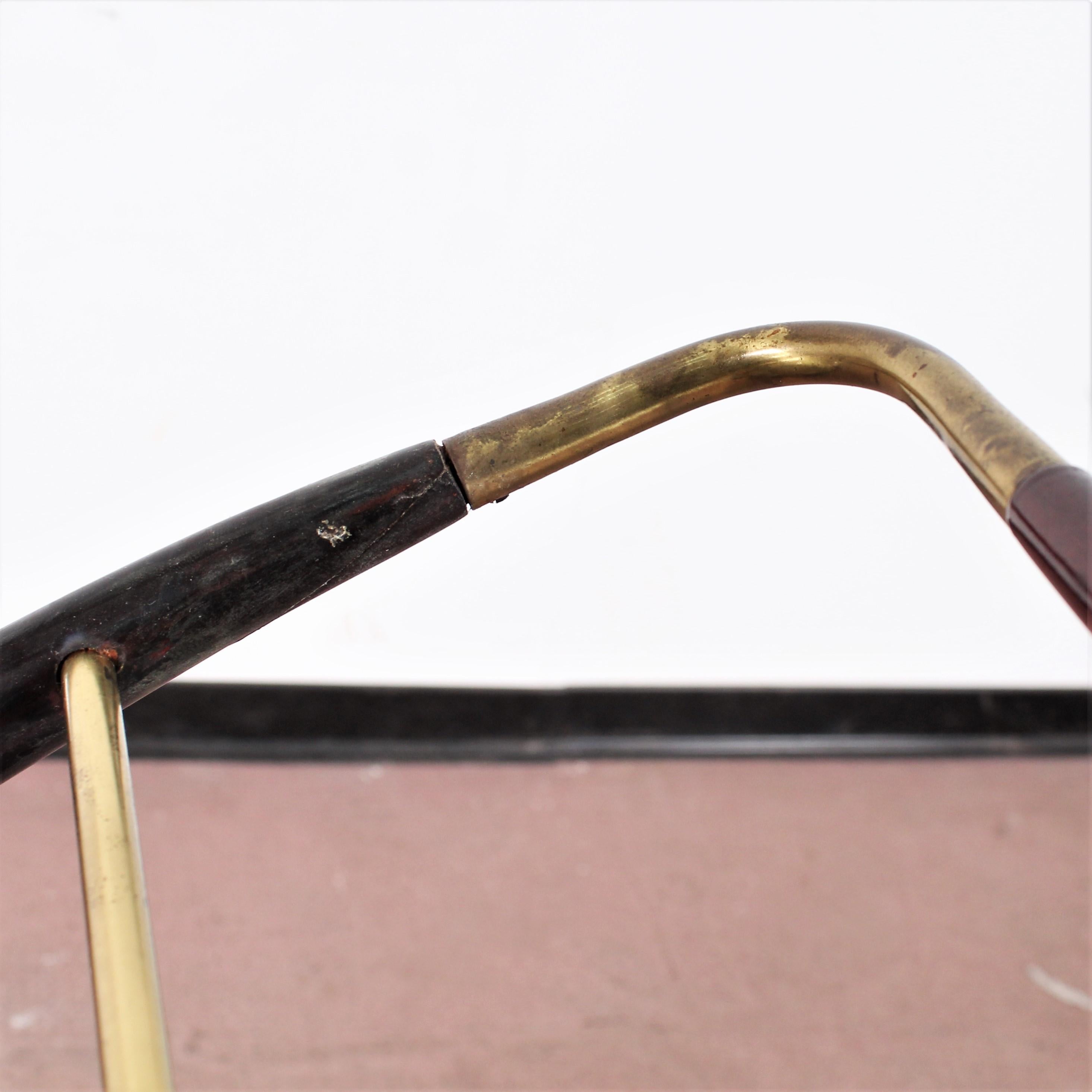 Midcentury Cesare Lacca Vintage Curved Wooden Serving Bar Cart, Italy, 1950s 9