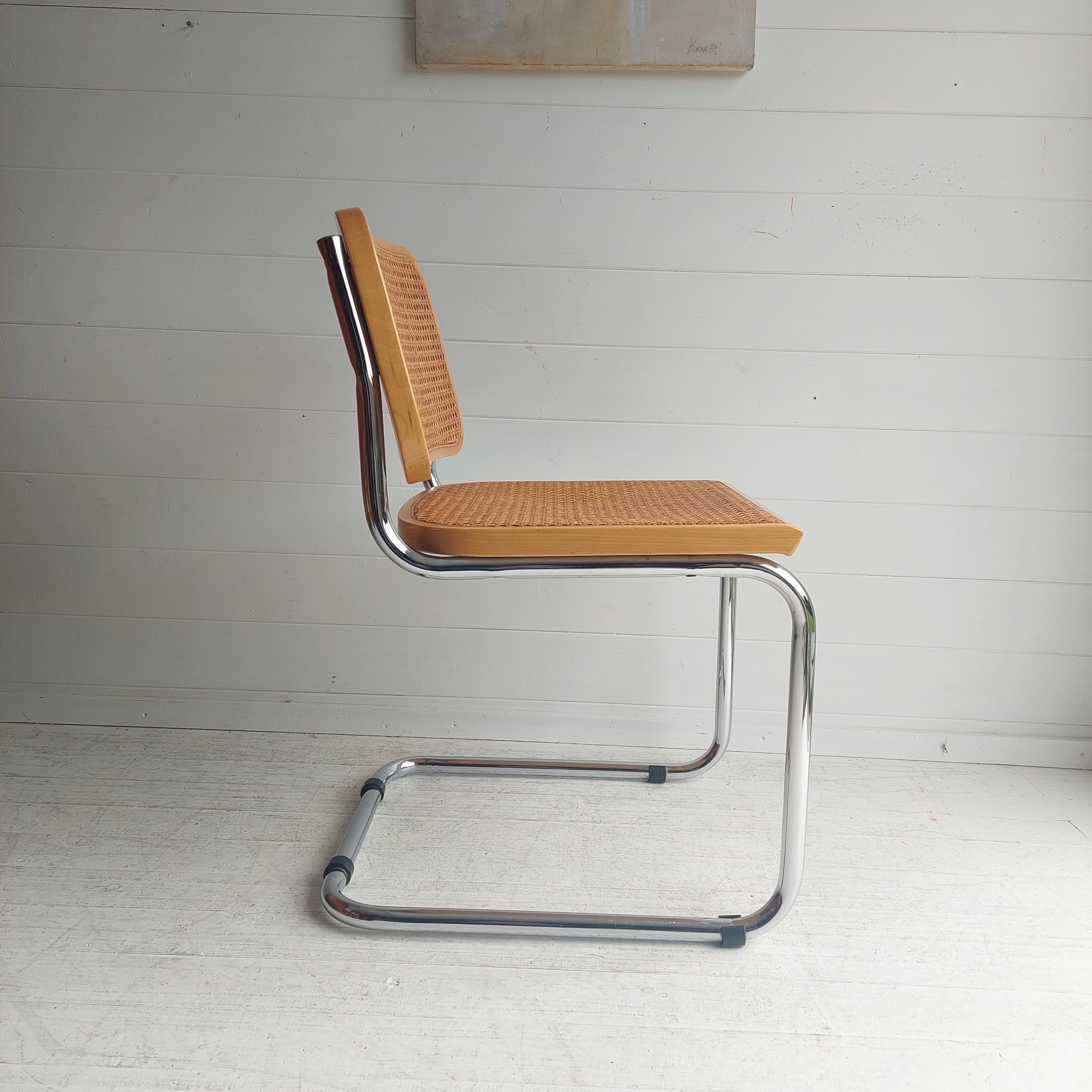 Mid-Century Modern Mid Century Cesca B32 Blonde Cantilever Chair Marcel Breuer Italy 1970/80s