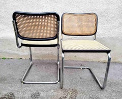 Mid Century Cesca Chairs by Gavina, Design Marcel Breuer, Italy 60s Pair