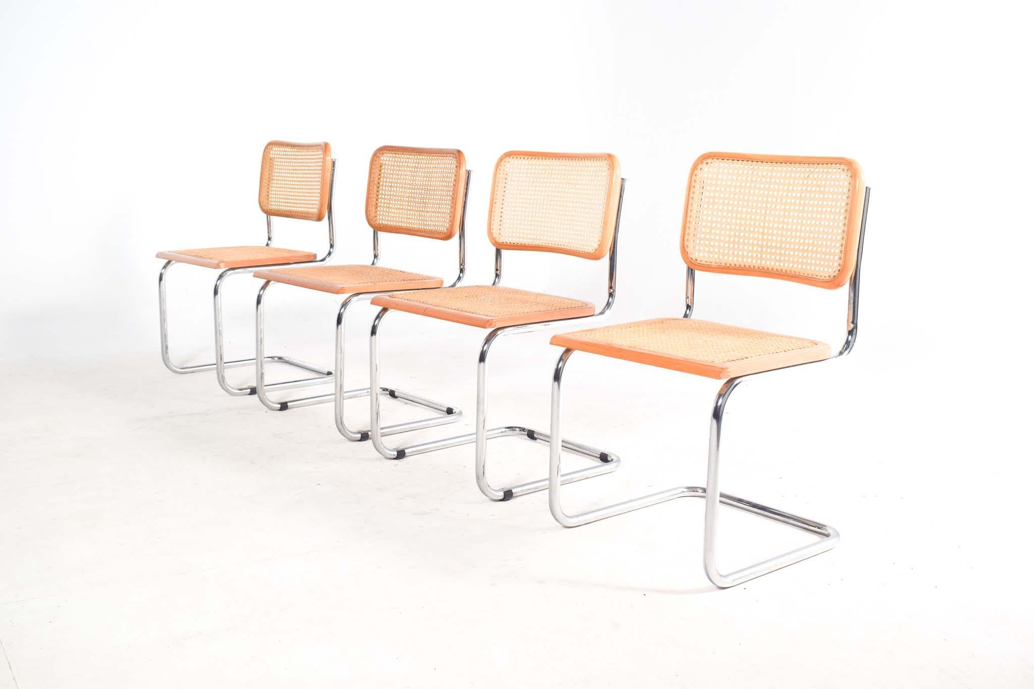 Italian Mid-Century Cesca Dining Chairs by Marcel Breuer for Knoll