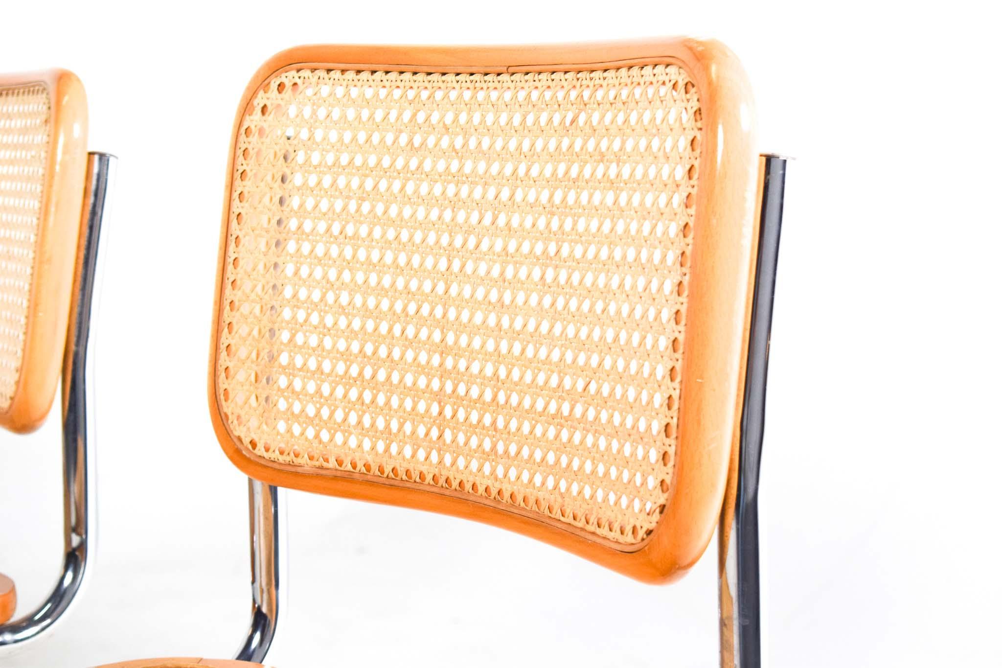 Mid-Century Cesca Dining Chairs by Marcel Breuer for Knoll In Good Condition In Lisboa, Lisboa
