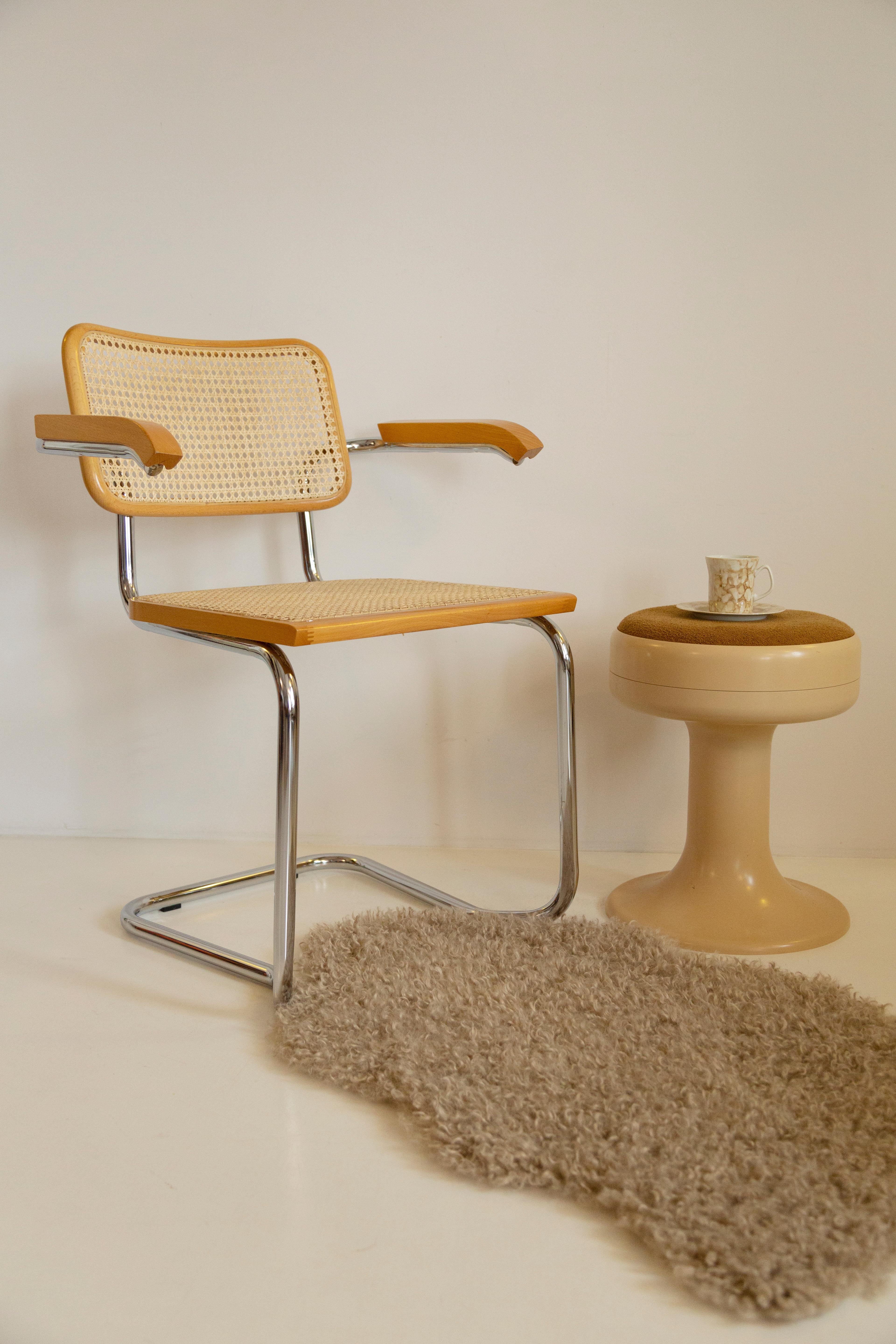 Mid-Century Modern Midcentury Cesca Rattan Chair, Marcel Breuer, Italy, 1960s For Sale