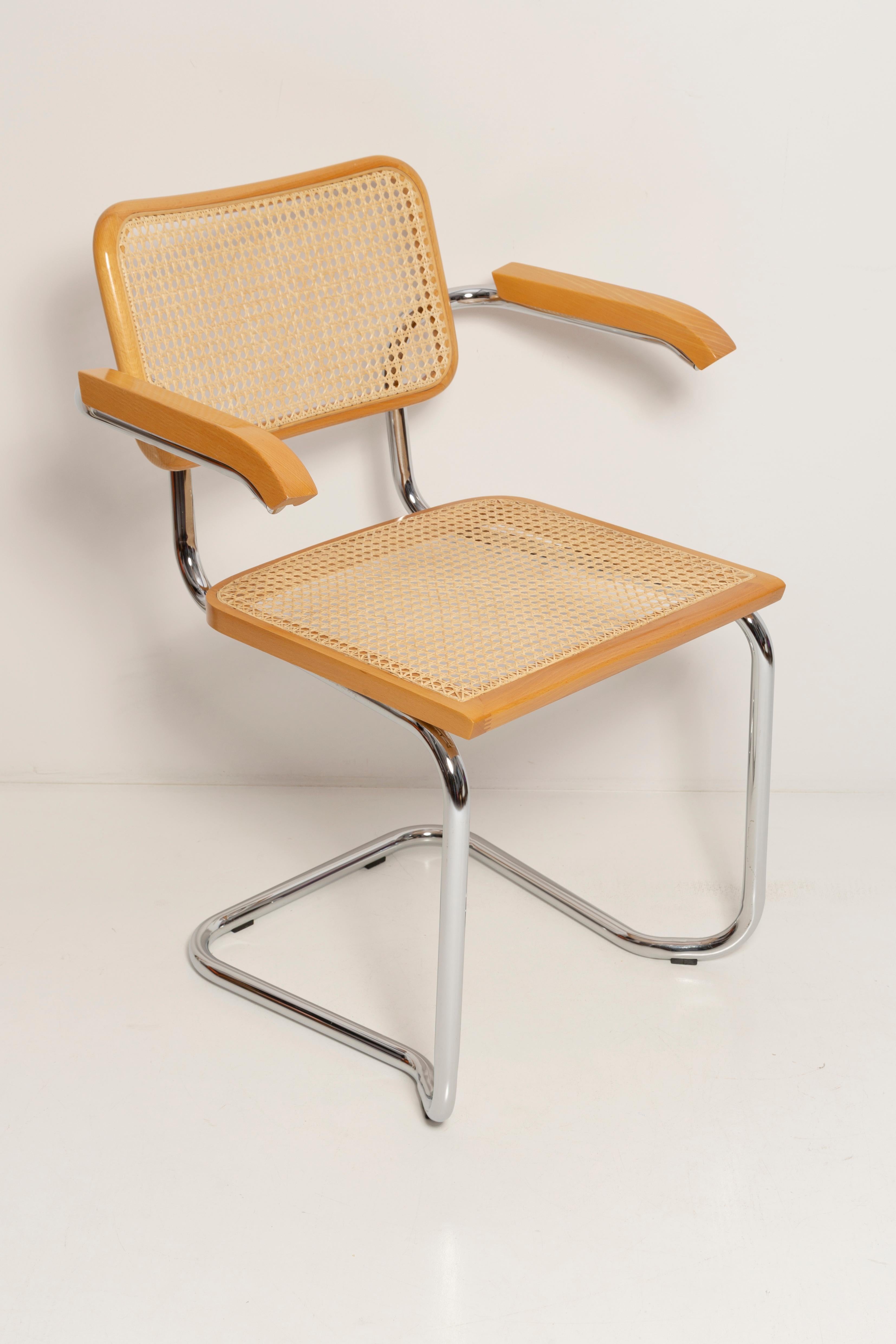 Italian Midcentury Cesca Rattan Chair, Marcel Breuer, Italy, 1960s For Sale