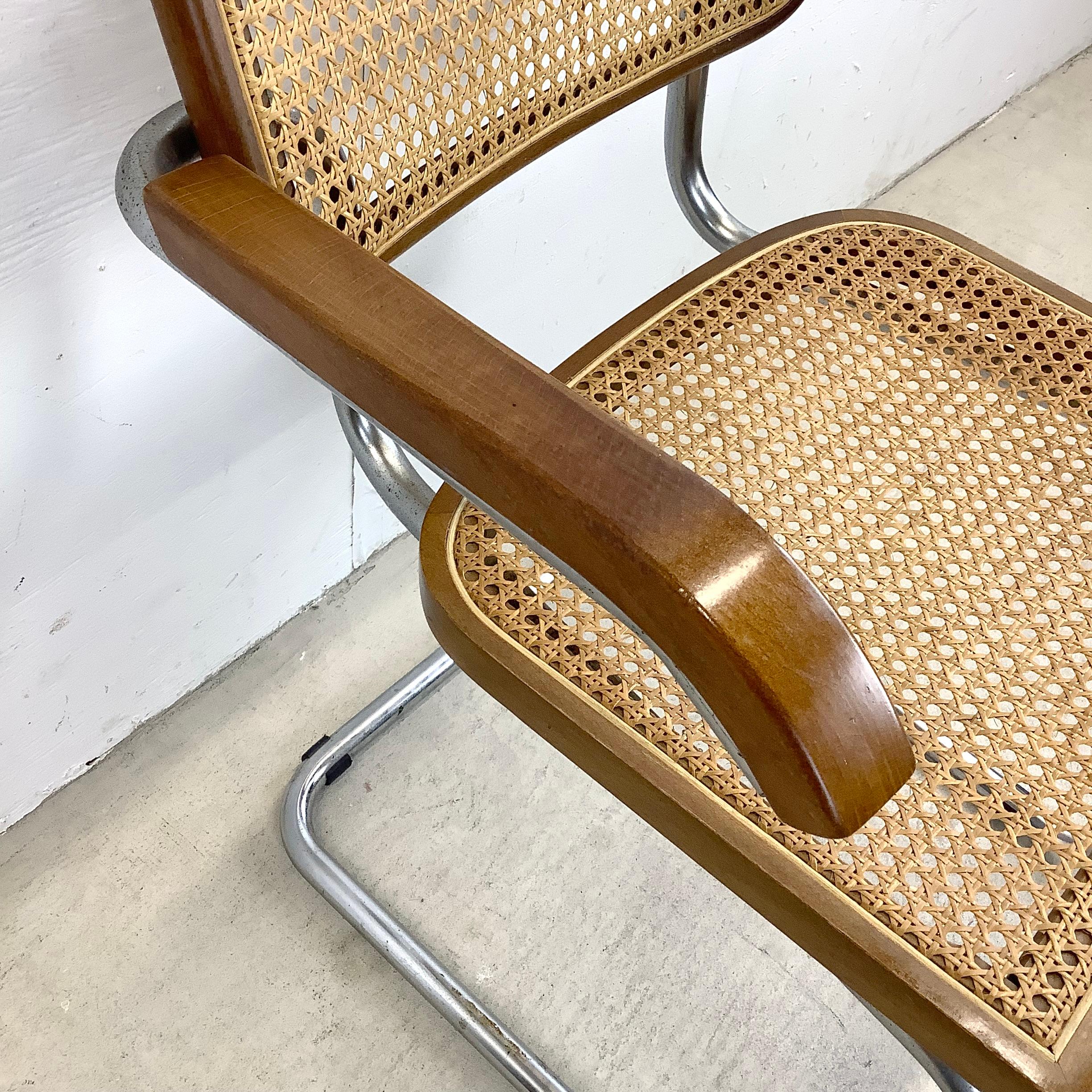 Midcentury Cesca Style Cane Seat Dining Chair, Made in Italy 3