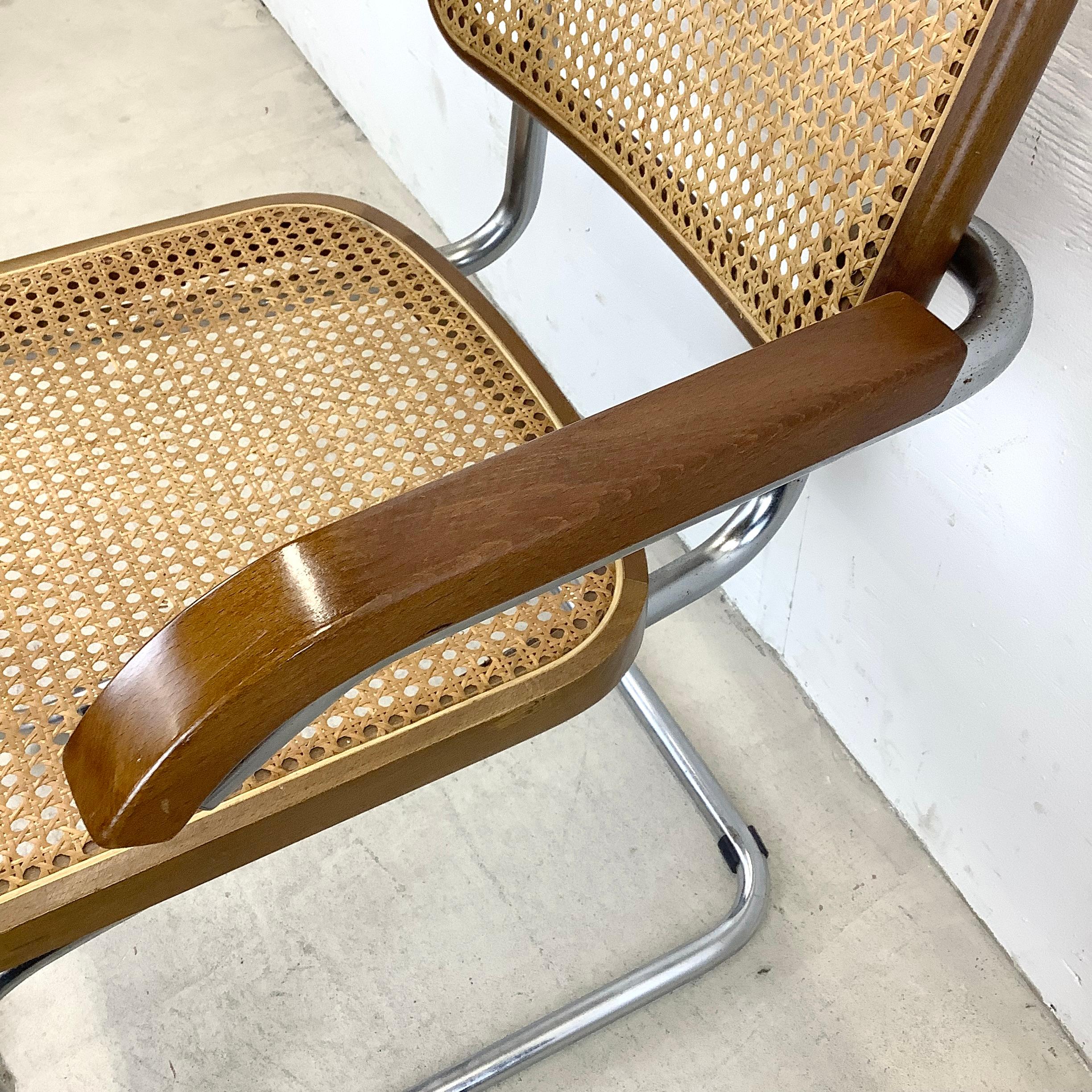 Midcentury Cesca Style Cane Seat Dining Chair, Made in Italy 4