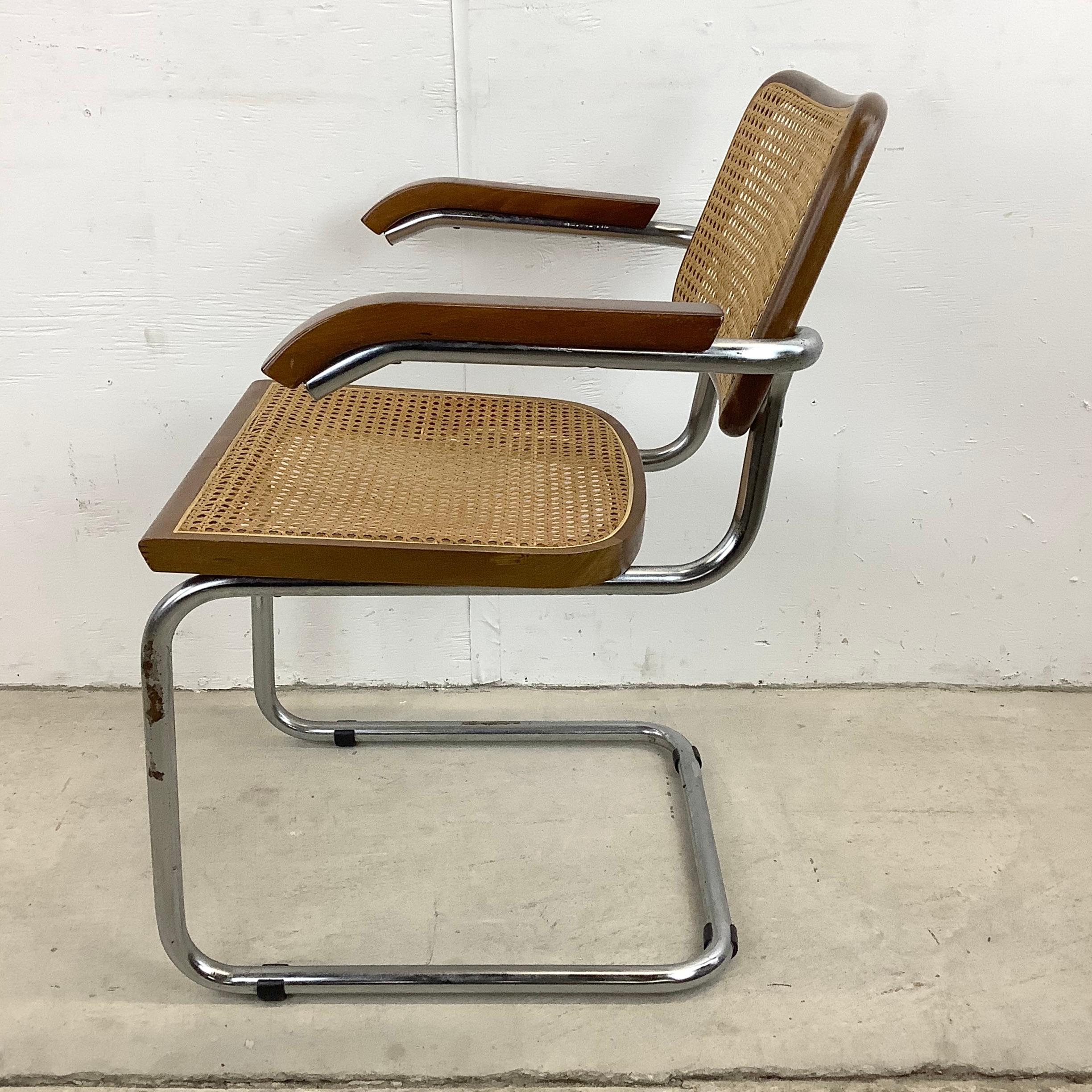 20th Century Midcentury Cesca Style Cane Seat Dining Chair, Made in Italy