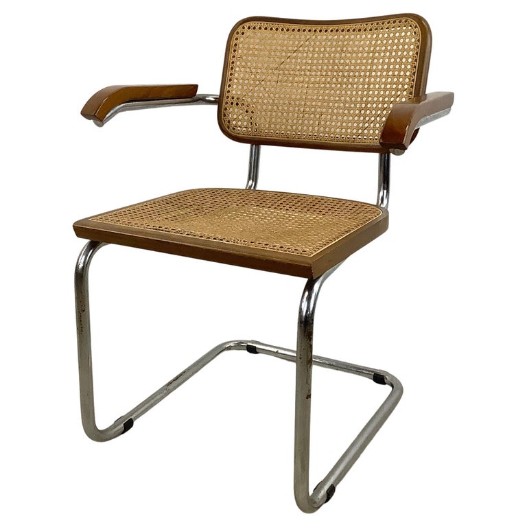 Midcentury Cesca Style Cane Seat Dining Chair, Made in Italy For Sale