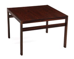 Mid Century CFC Silkeborg Danish Rosewood Square End Table Brass Trim