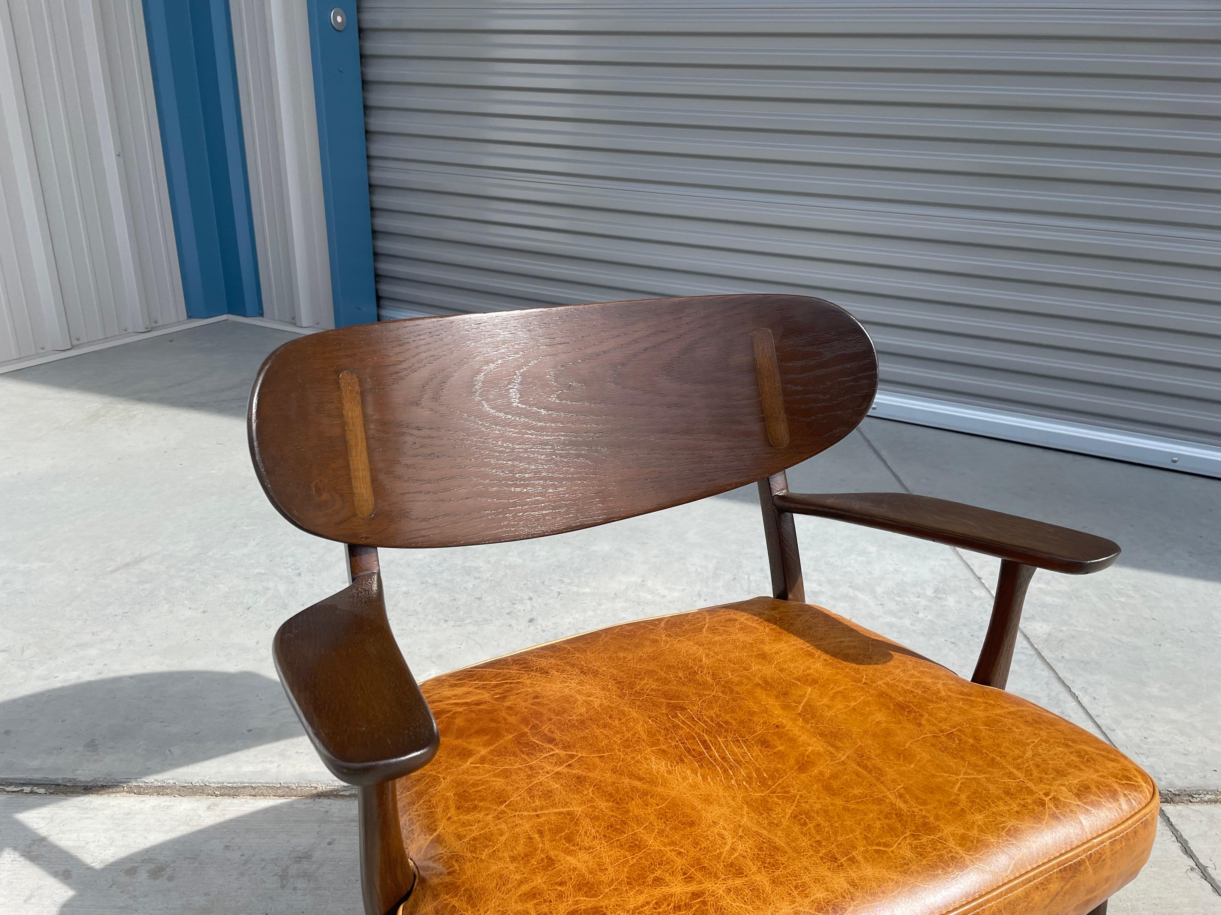 Mid-Century Modern Midcentury Ch-22 Lounge Chair by Hans Wegner for Carl Hansen For Sale