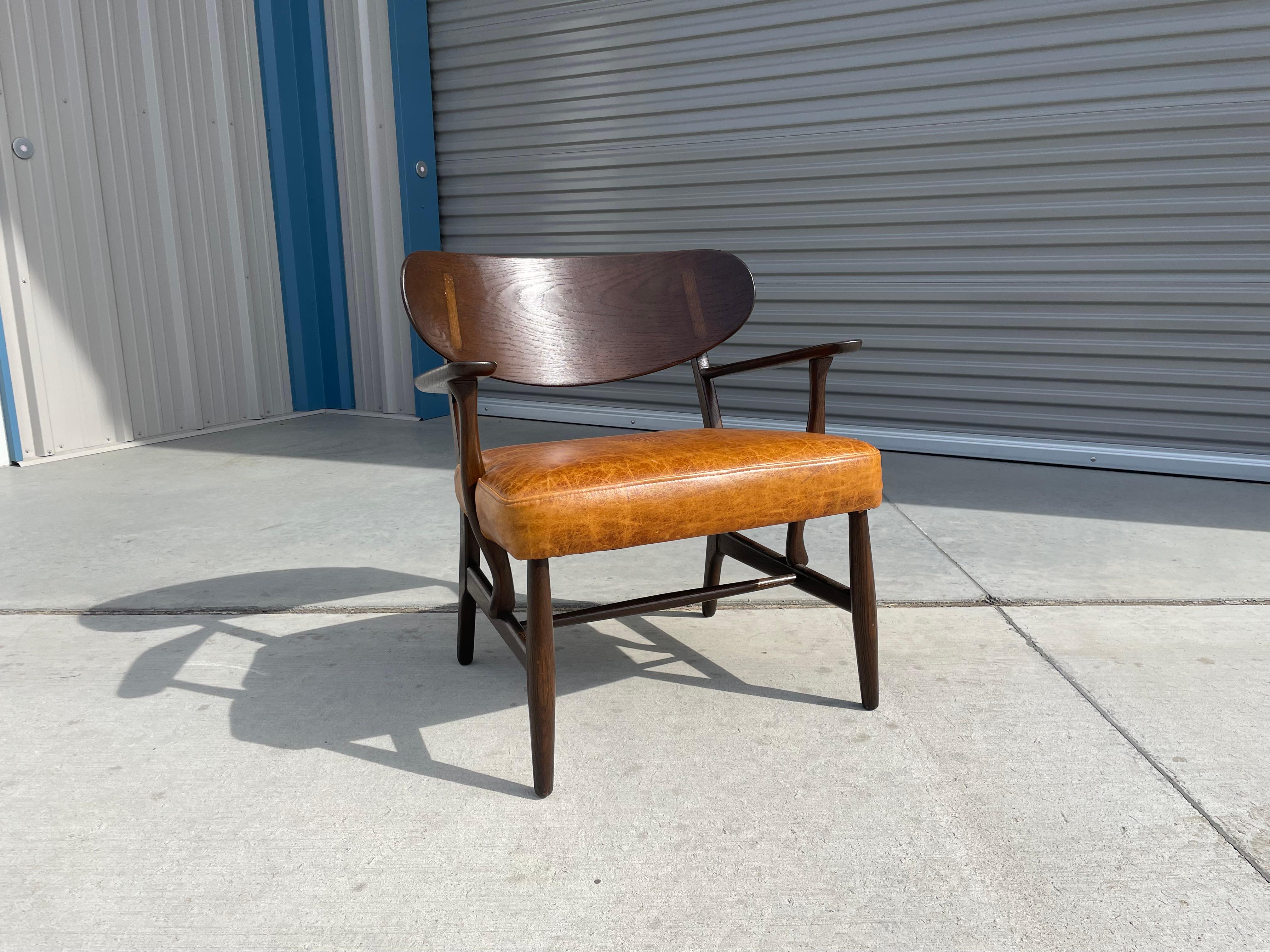 Mid-Century Modern Midcentury Ch-22 Lounge Chair by Hans Wegner for Carl Hansen For Sale