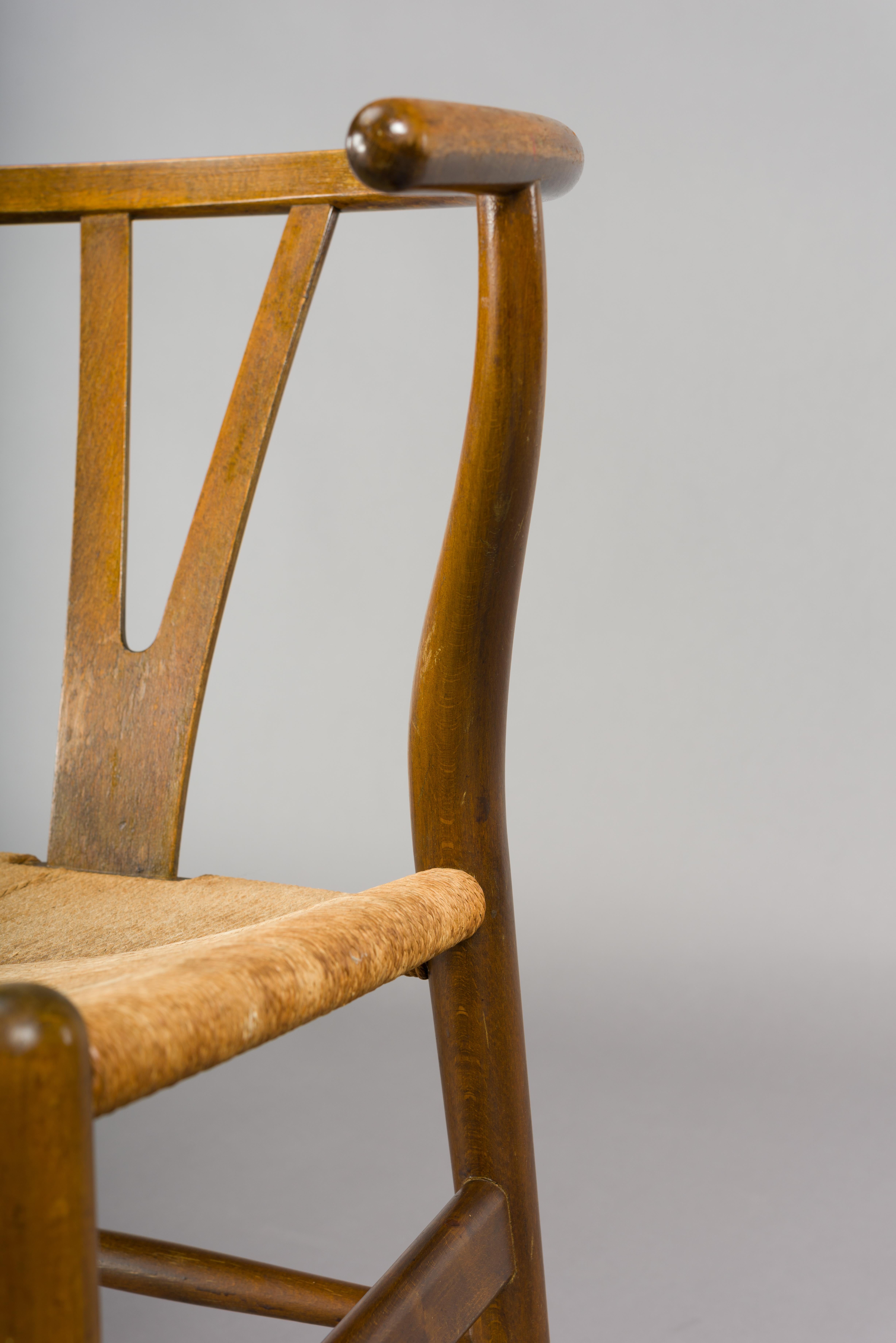 Midcentury CH24 Wishbone Chairs by Hans J. Wegner for Carl Hansen & Søn Made in 6