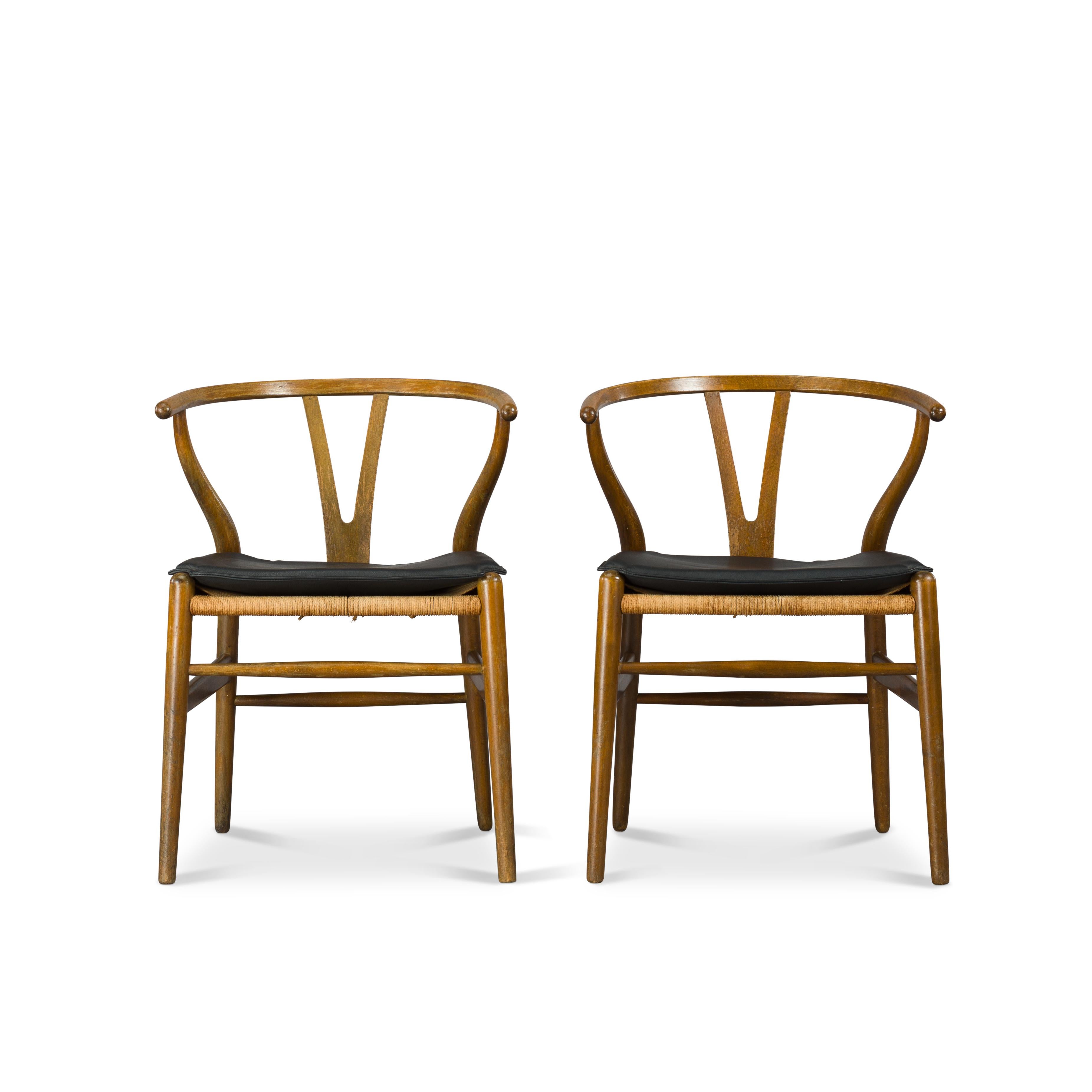 Mid-Century Modern Midcentury CH24 Wishbone Chairs by Hans J. Wegner for Carl Hansen & Søn Made in