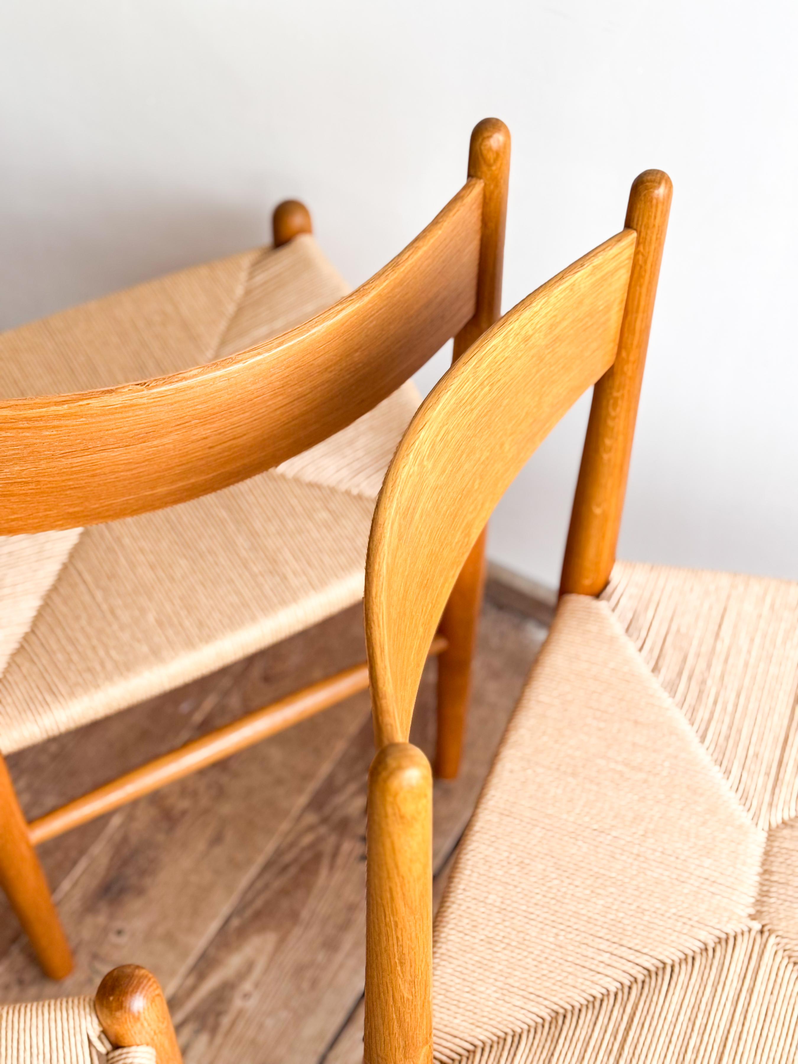 Mid Century CH36 Dining Chairs by Hans J. Wegner in Oak with Danish Cord For Sale 7