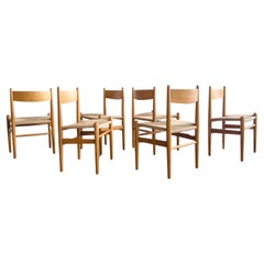 Mid Century CH36 Dining Chairs by Hans J. Wegner in Oak with Danish Cord