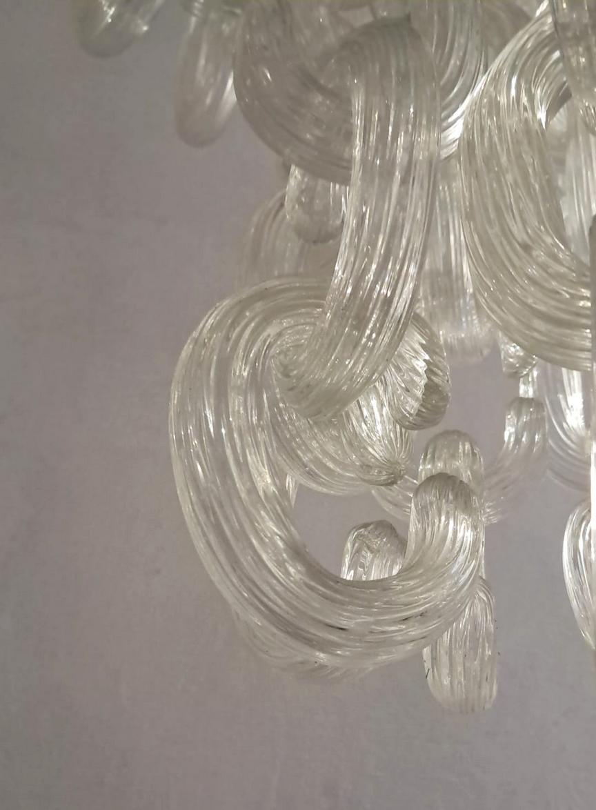 Vetro di Murano Lampadario di Murano di metà secolo 