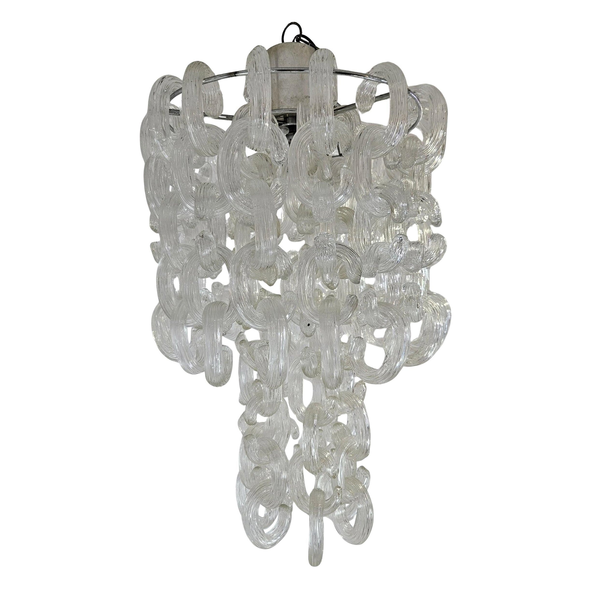 Lampadario di Murano di metà secolo "Chain" di Carlo Nason