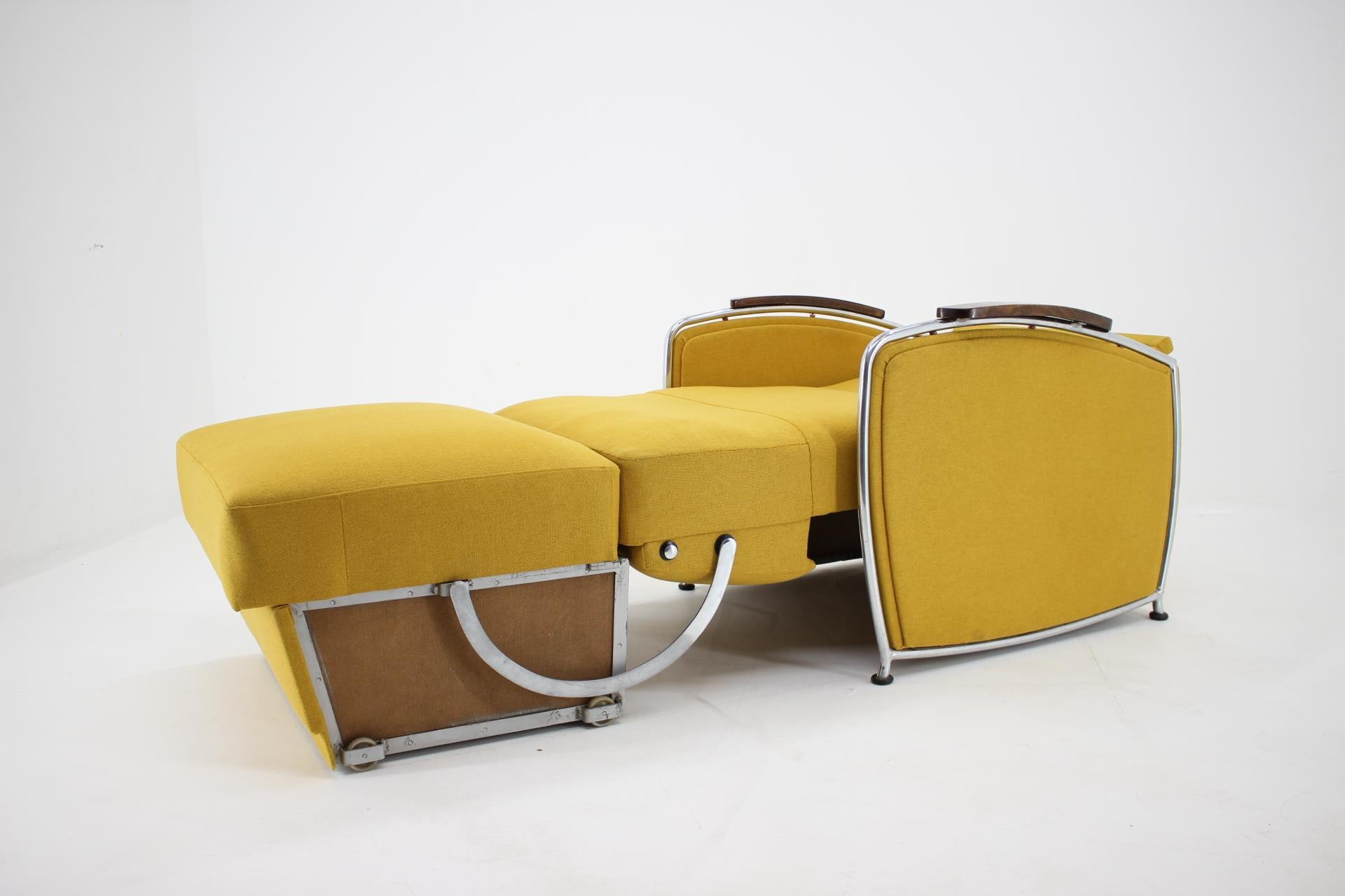 Mid-Century Modern Midcentury Chair/Bed, Czechoslovakia