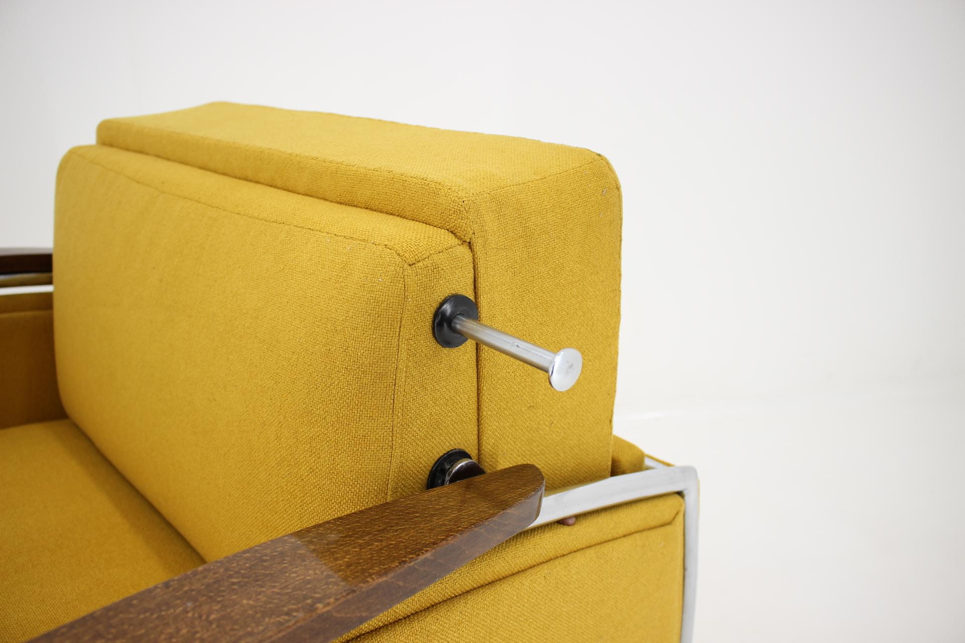 Iron Midcentury Chair/Bed, Czechoslovakia