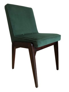 Chaise du milieu du siècle par Chierowski, en velours vert, années 1960