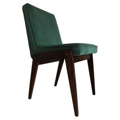 Mid-Century-Stuhl von Chierowski, aus grünem Samt, 1960er Jahre