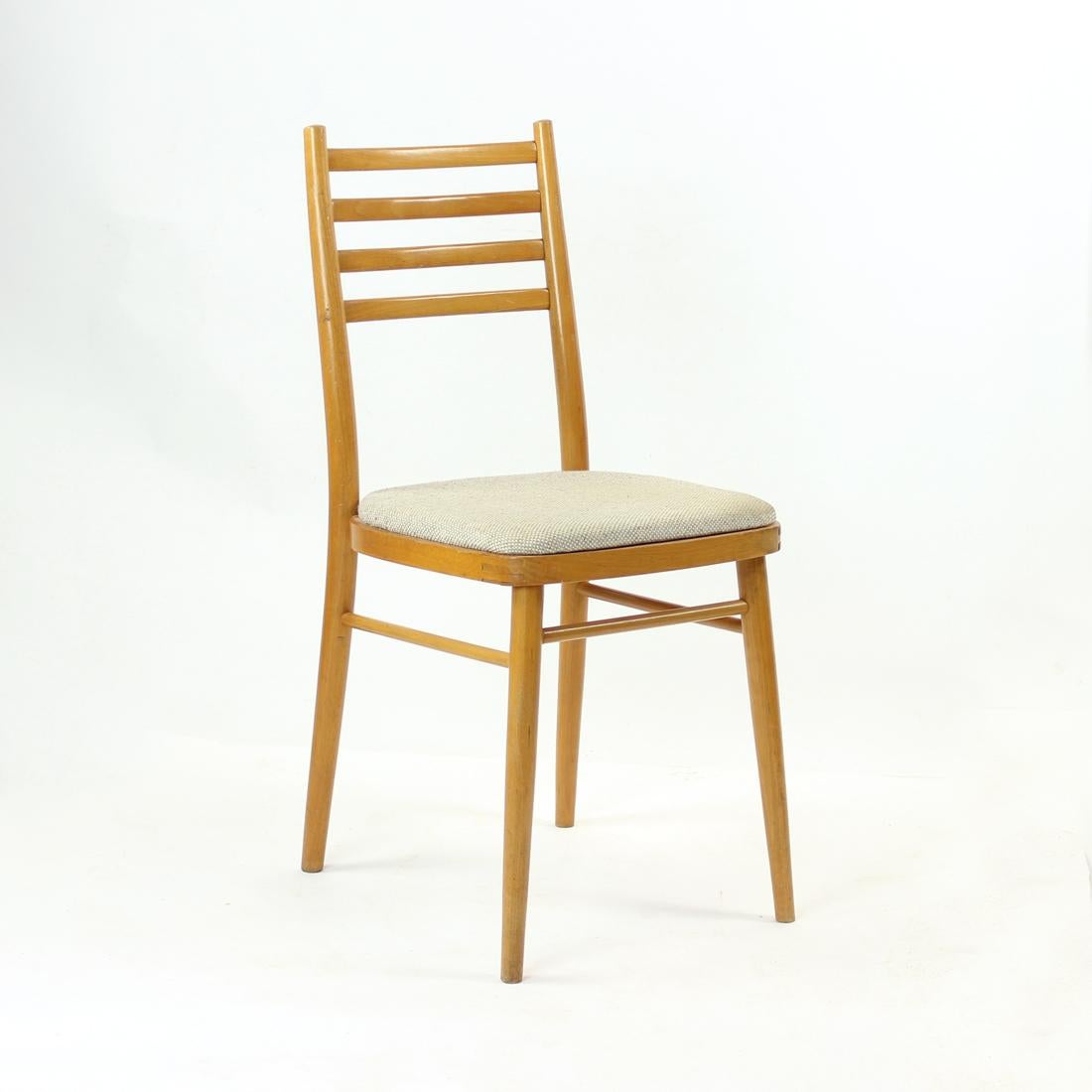 Mid-Century Modern Midcentury Chair in Blond Wood, Czechoslovakia, 1960s For Sale