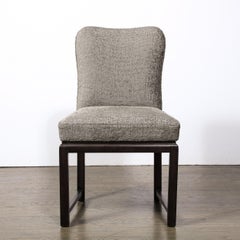 Mid-Century Chair in Ebonized Walnut Base with Holly Hunt Fabric