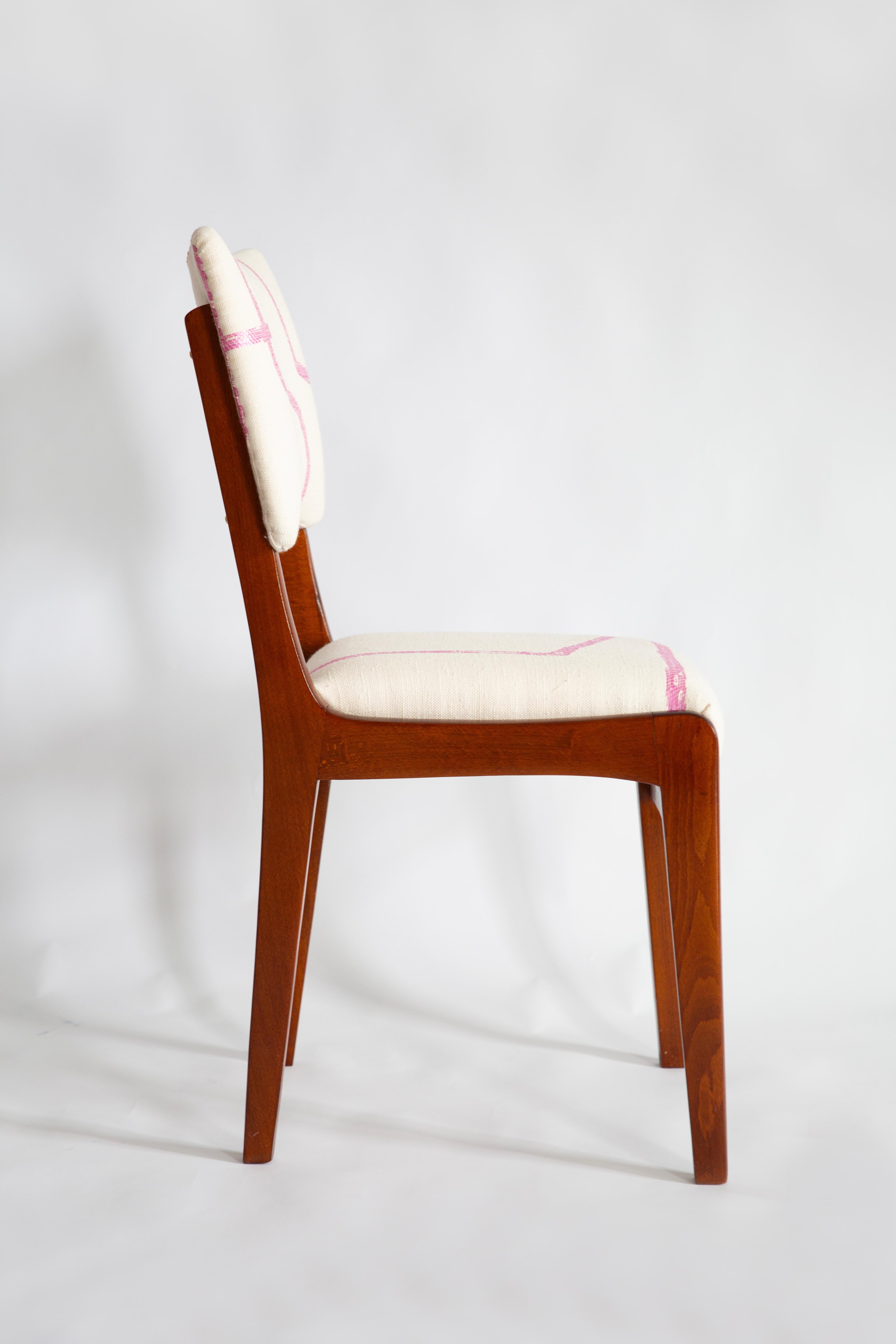 Polish Mid Century Chair, Promenade Kafkaïenne Jacquard, Rajmund Halas, Poland, 1960s For Sale