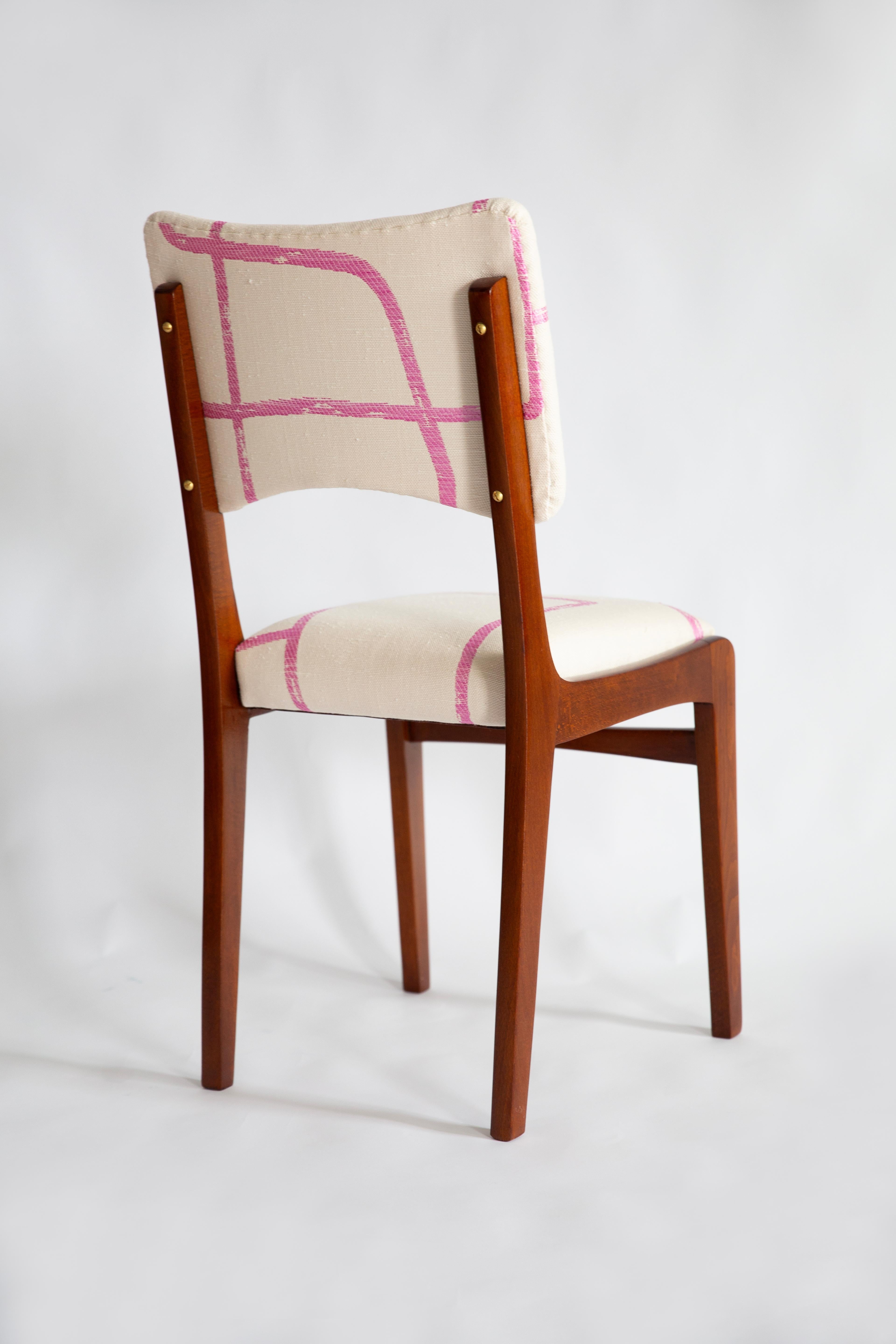 Hand-Crafted Mid Century Chair, Promenade Kafkaïenne Jacquard, Rajmund Halas, Poland, 1960s For Sale