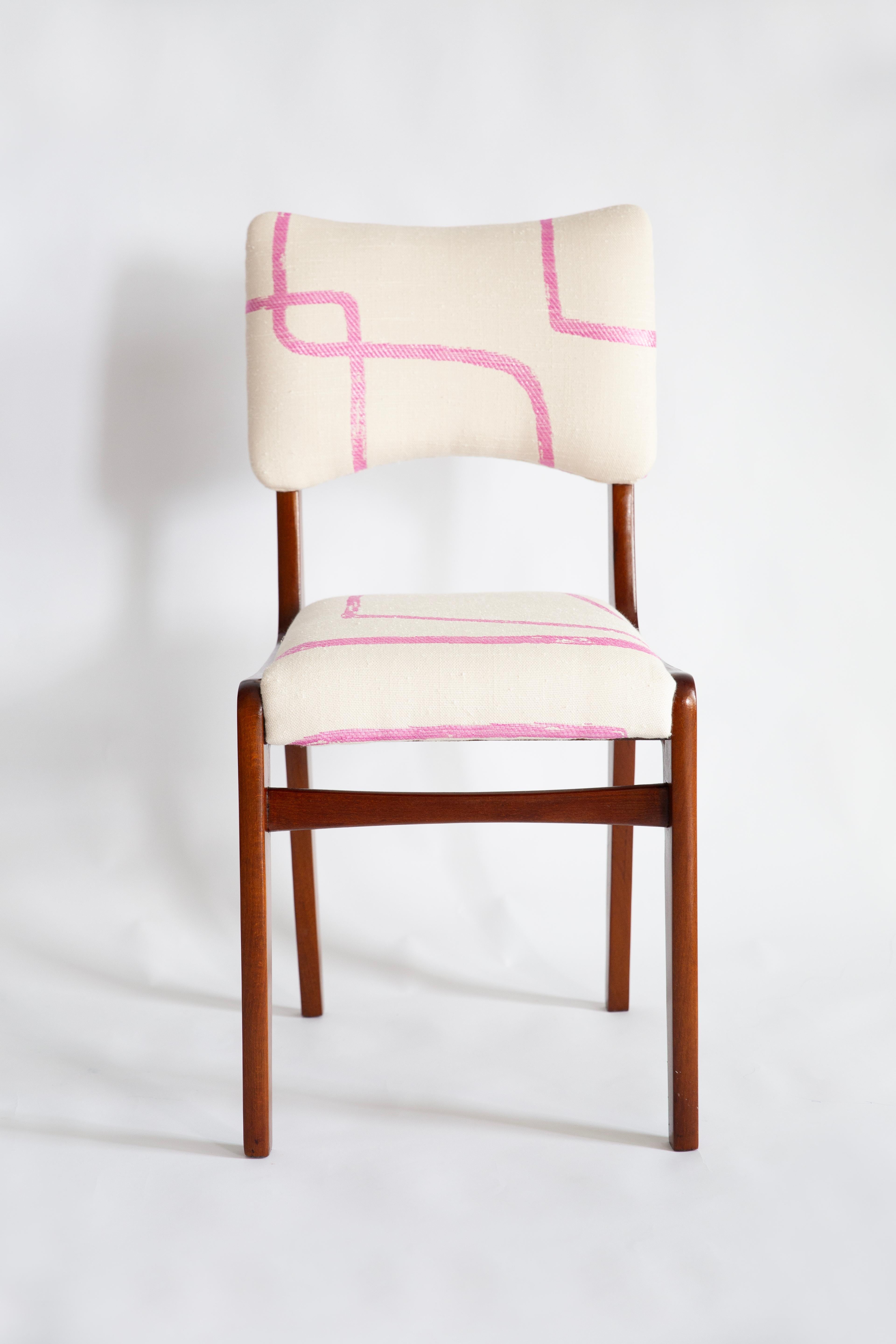 Mid Century Chair, Promenade Kafkaïenne Jacquard, Rajmund Halas, Poland, 1960s For Sale 1