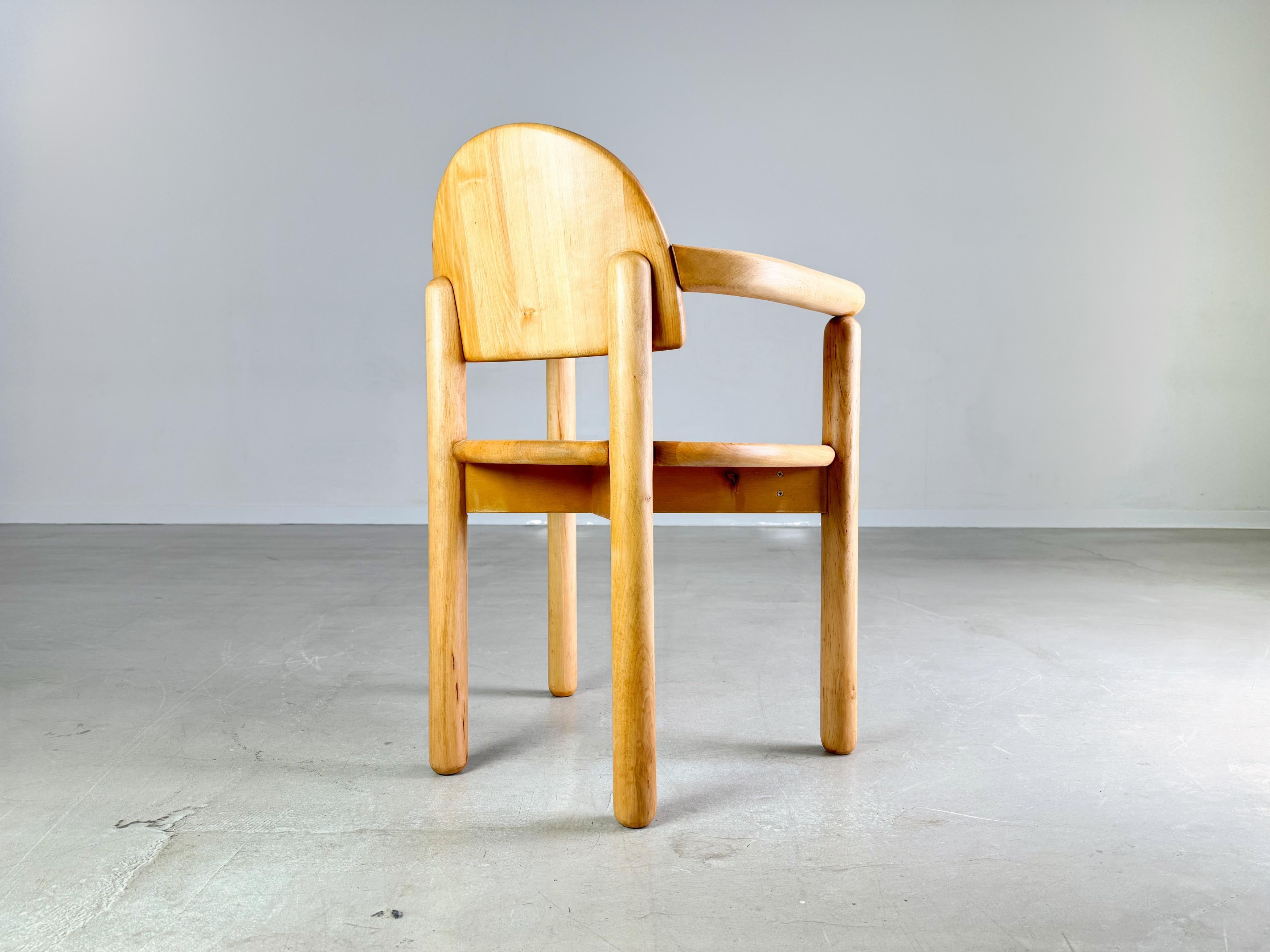 Oiled Mid Century Chair Rainer Daumiller Armrest Beech Vintage For Sale