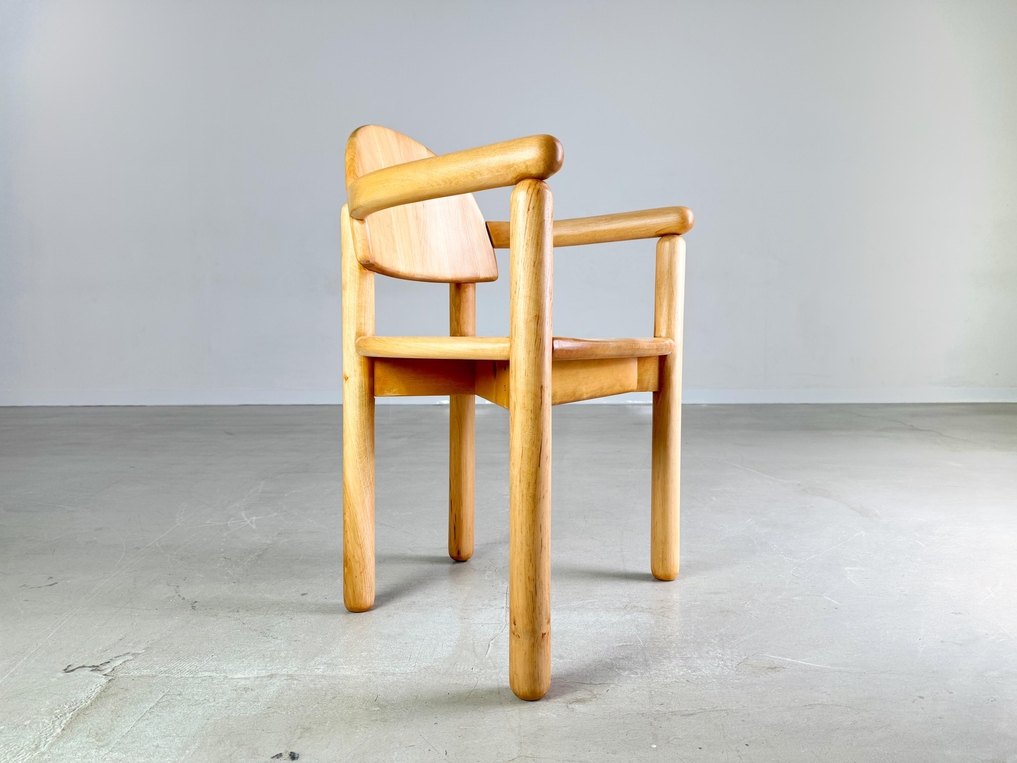 Mid Century Chair Rainer Daumiller Armrest Beech Vintage In Good Condition For Sale In Berlin, DE
