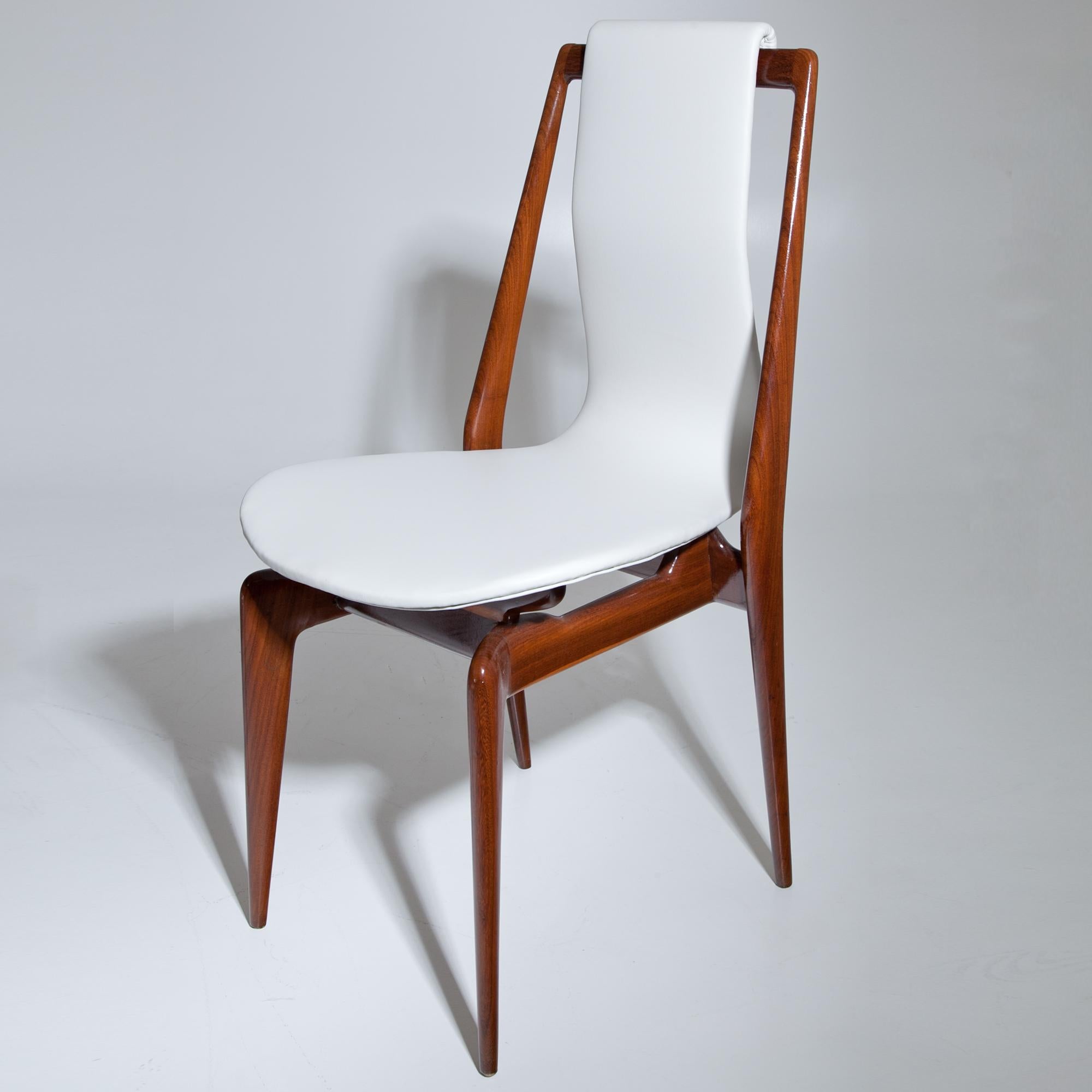 Polished Midcentury Chairs Attributed to Dassi, Italy 1950s