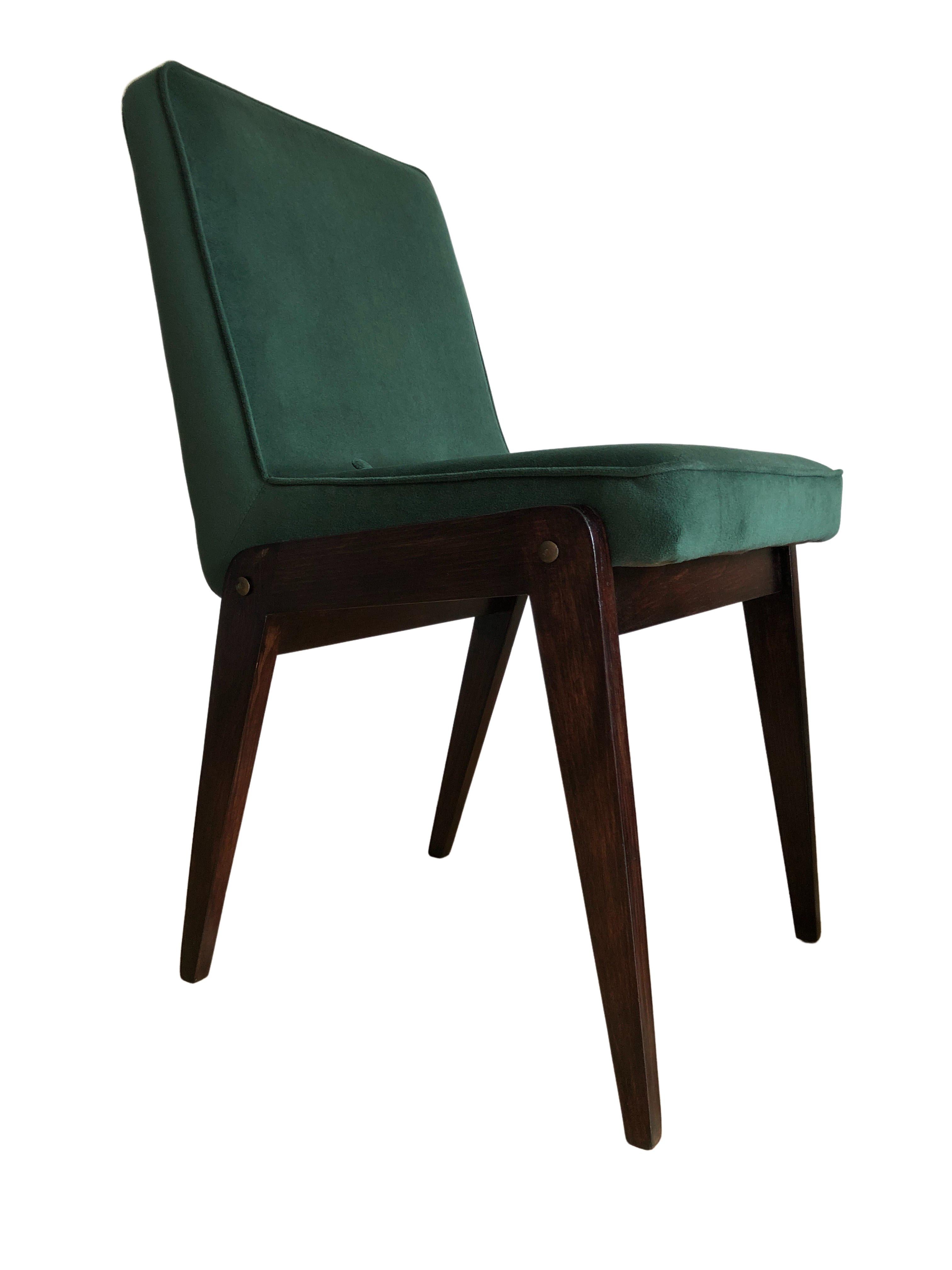 Mid-Century Chairs by Chierowski, in Green Velvet, 1960s, Set of 4 For Sale 2