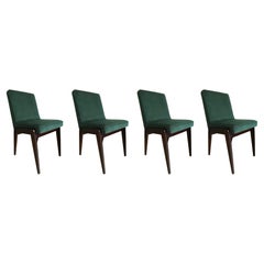 Mid-Century Chairs by Chierowski, in Green Velvet, 1960s, Set of 4