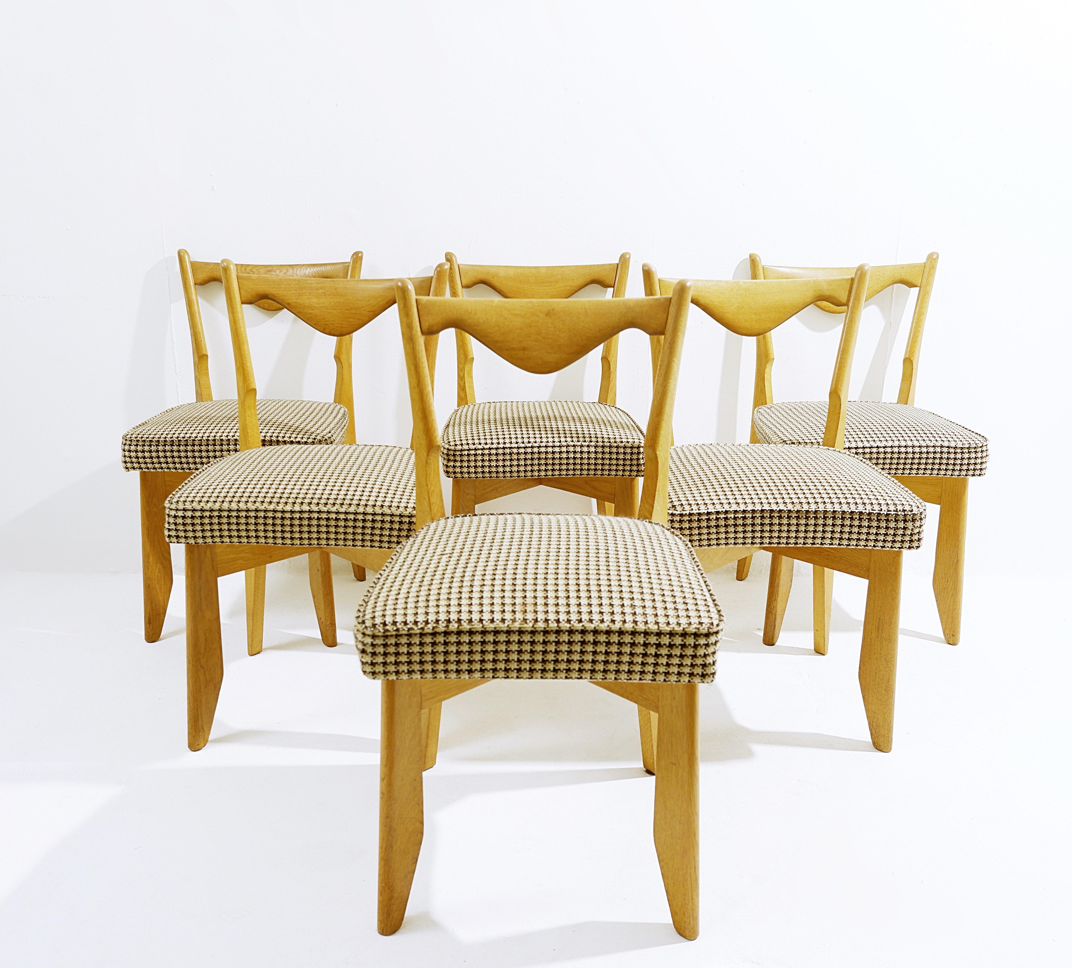 Mid-Century Chairs by Guillerme & Chambron for Votre Maison, Set of 6 In Good Condition In Brussels , BE