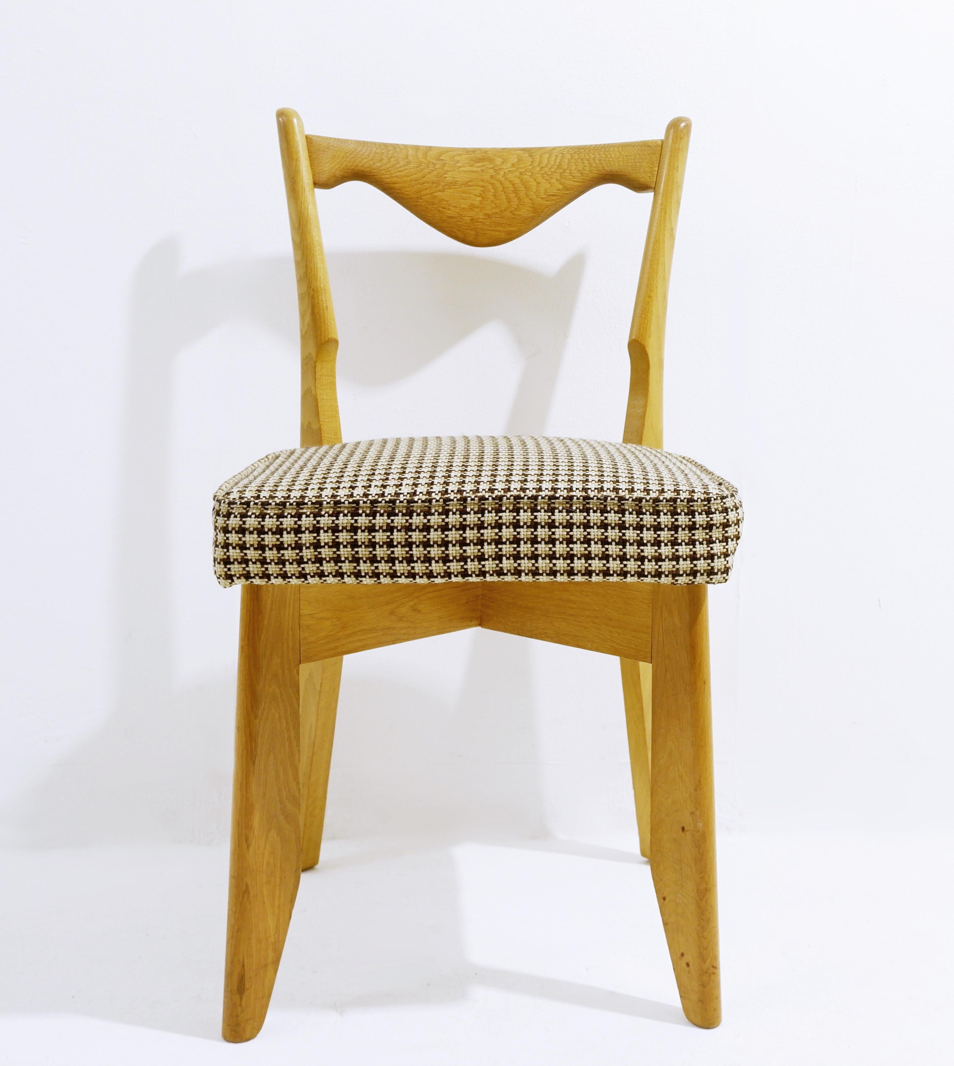 Fabric Mid-Century Chairs by Guillerme & Chambron for Votre Maison, Set of 6