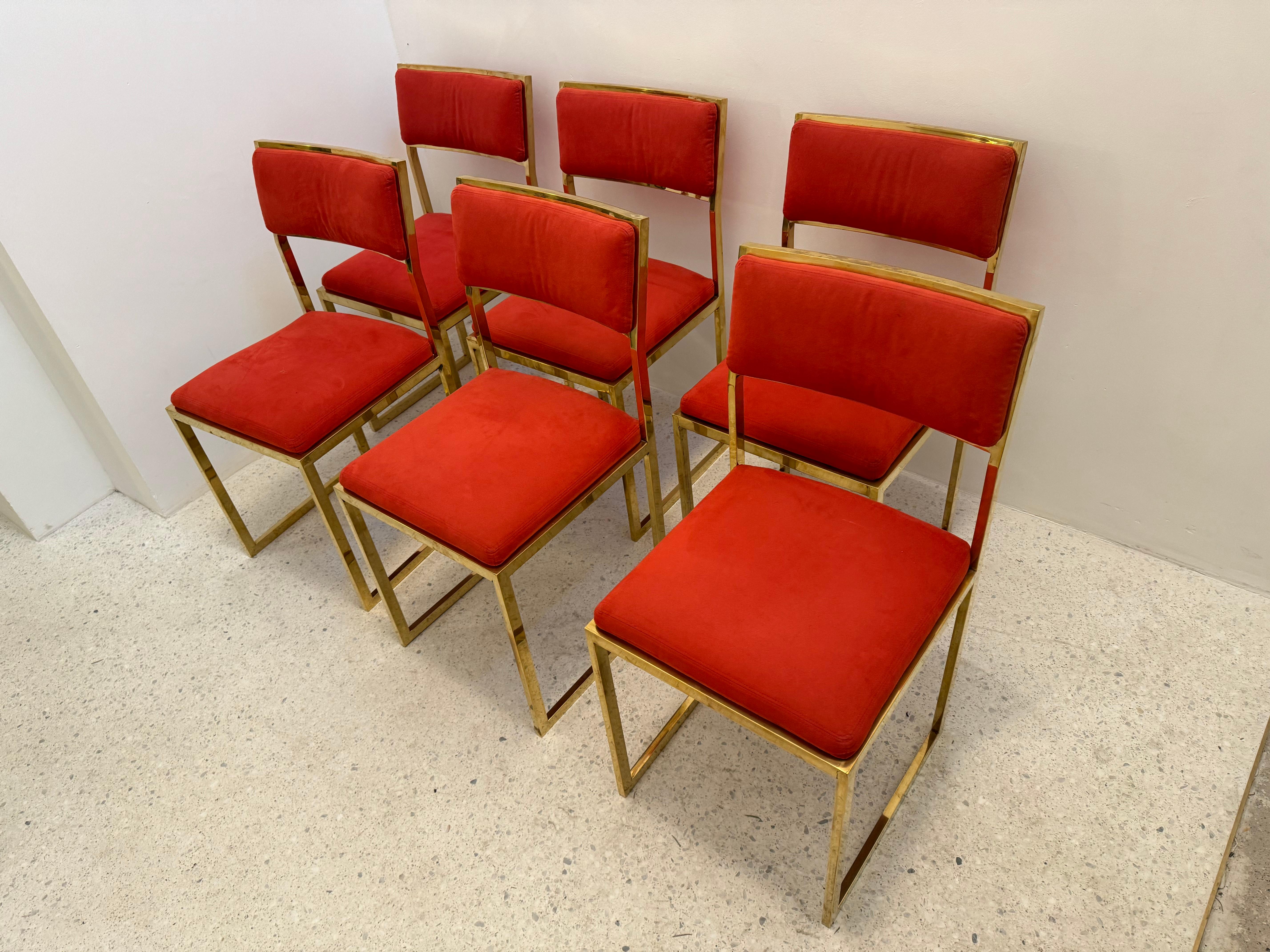 Mid-Century chairs with gilded metal footing, 1970's In Good Condition For Sale In Brussels , BE