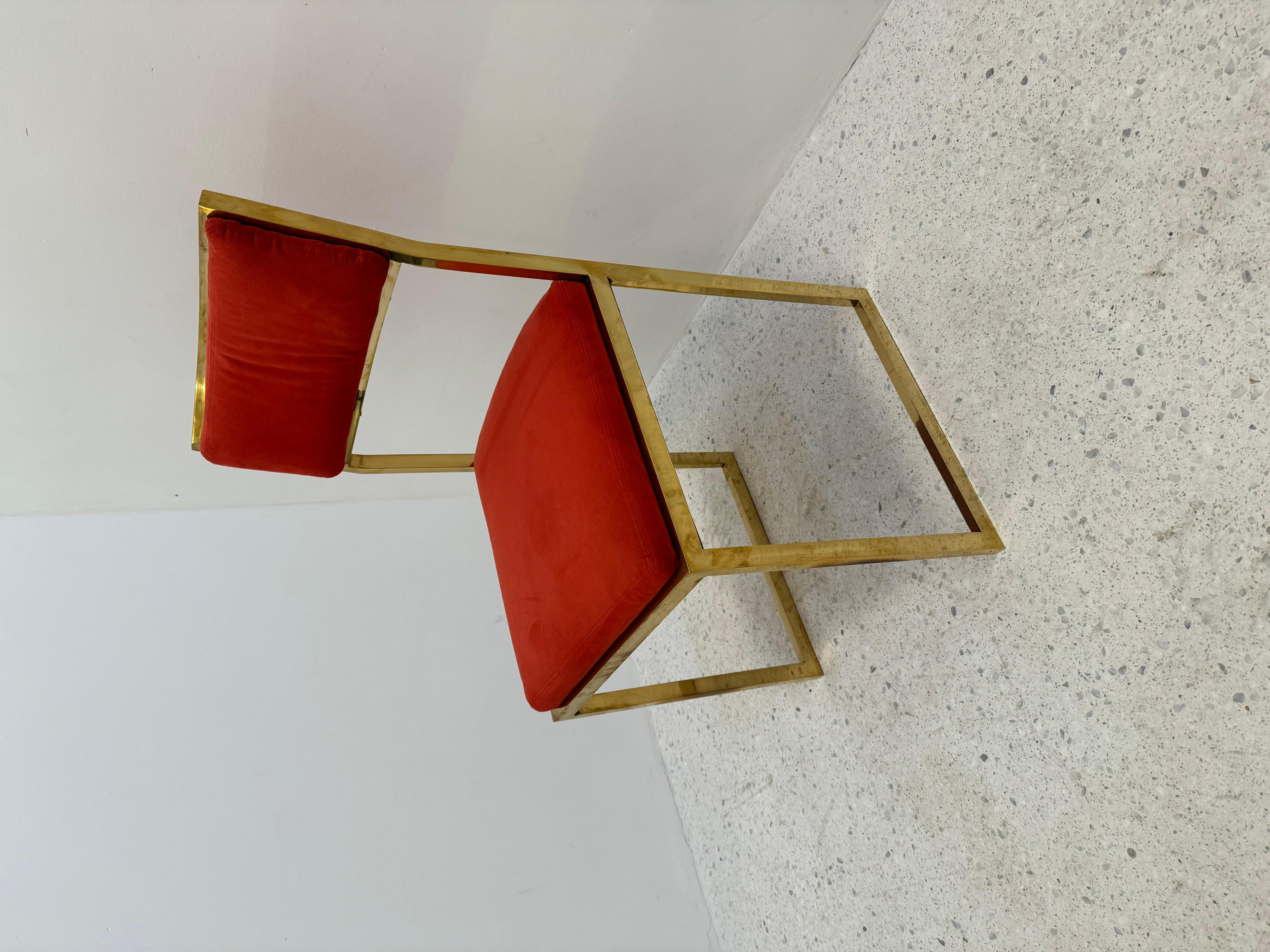 Mid-Century Stühle mit vergoldetem Metallfuß, 1970er Jahre im Angebot 4