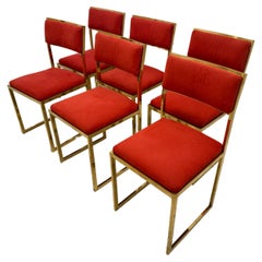 Mid-Century Stühle mit vergoldetem Metallfuß, 1970er Jahre